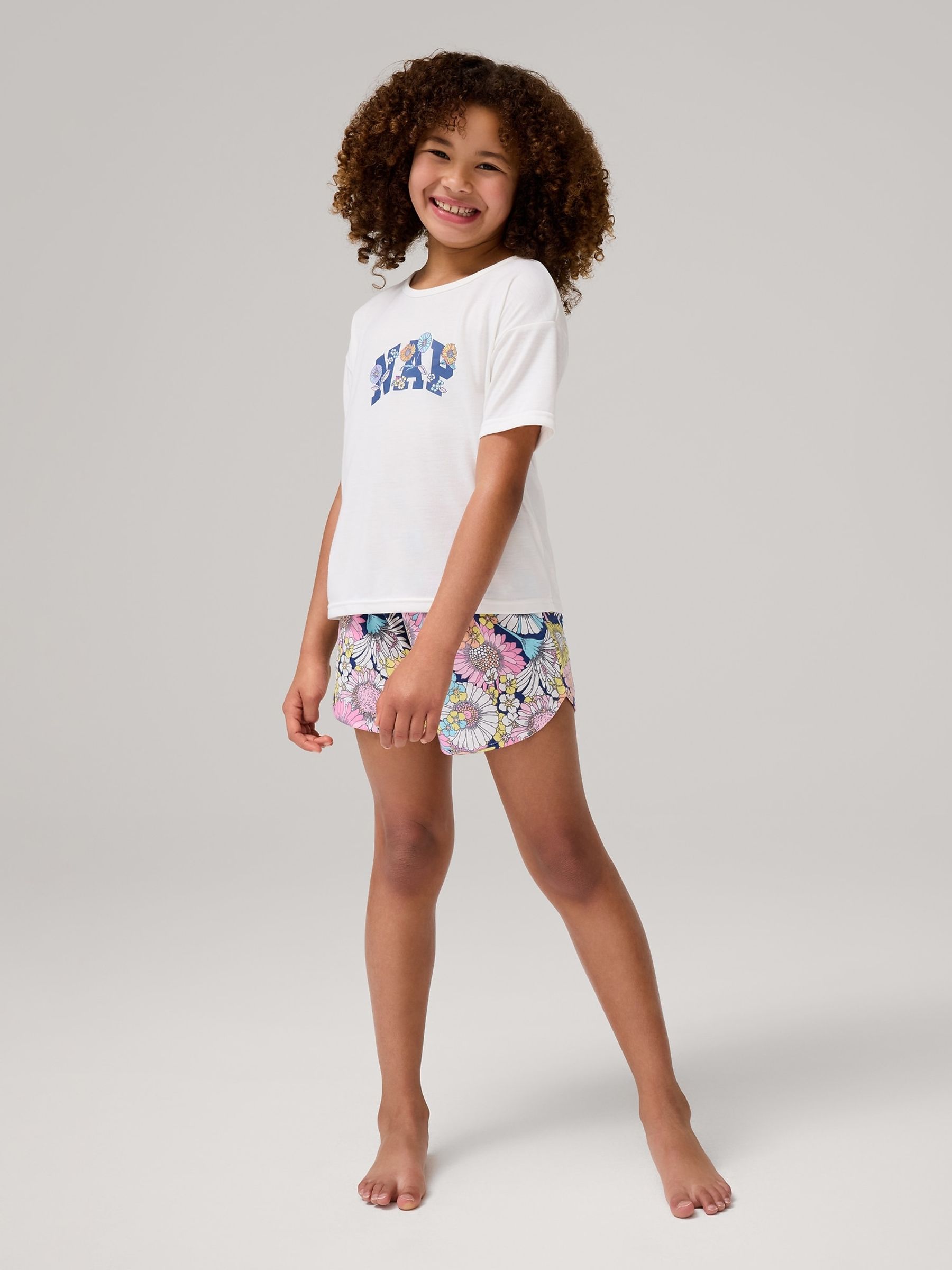 White Slogan Print Short Sleeve Pyjama Set (4-13yrs) - Image 1 of 1