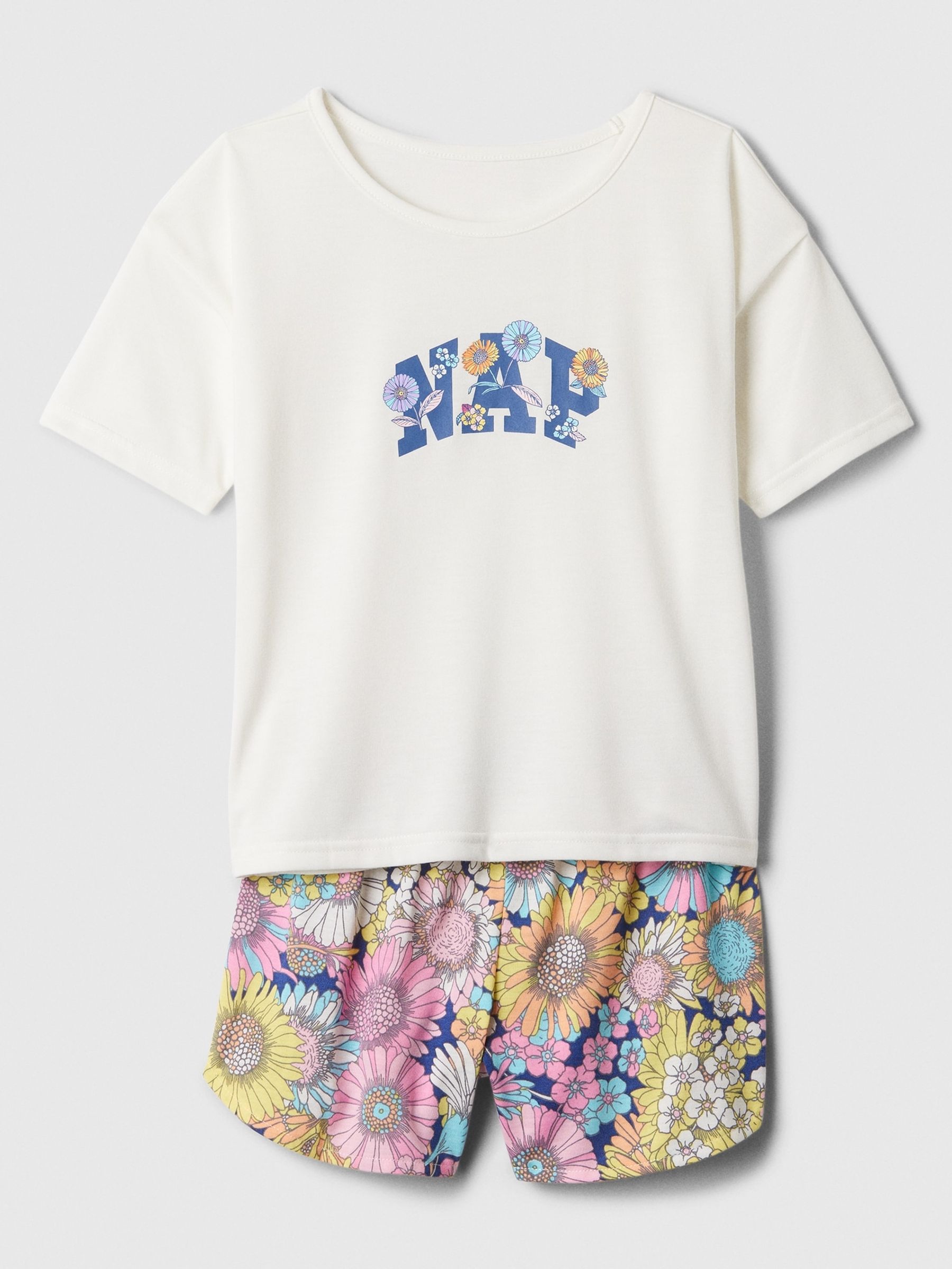 White Slogan Print Short Sleeve Pyjama Set (4-13yrs) - Image 2 of 2