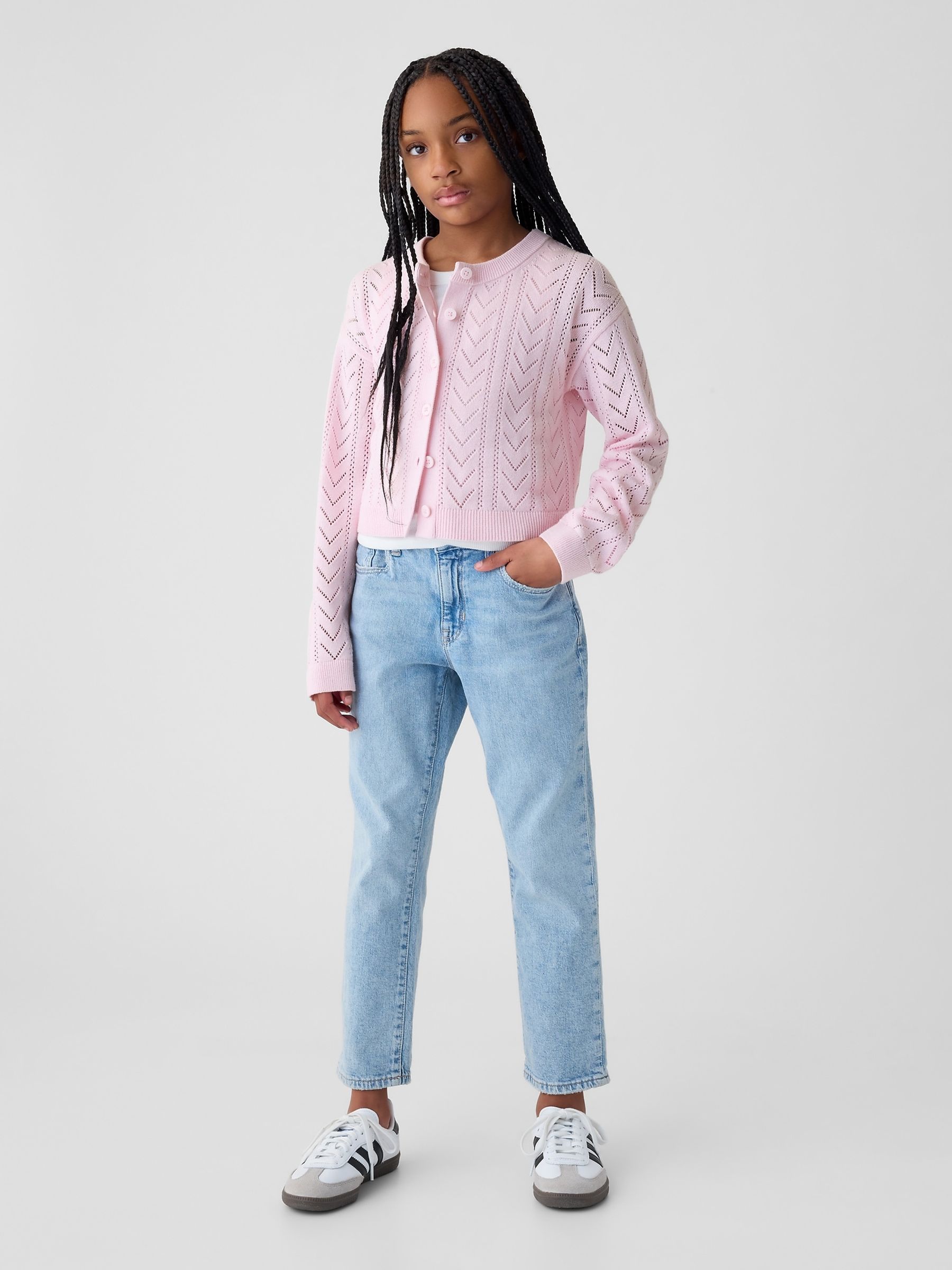 Pink Soft Pointelle Cardigan (4-13yrs) - Image 1 of 5