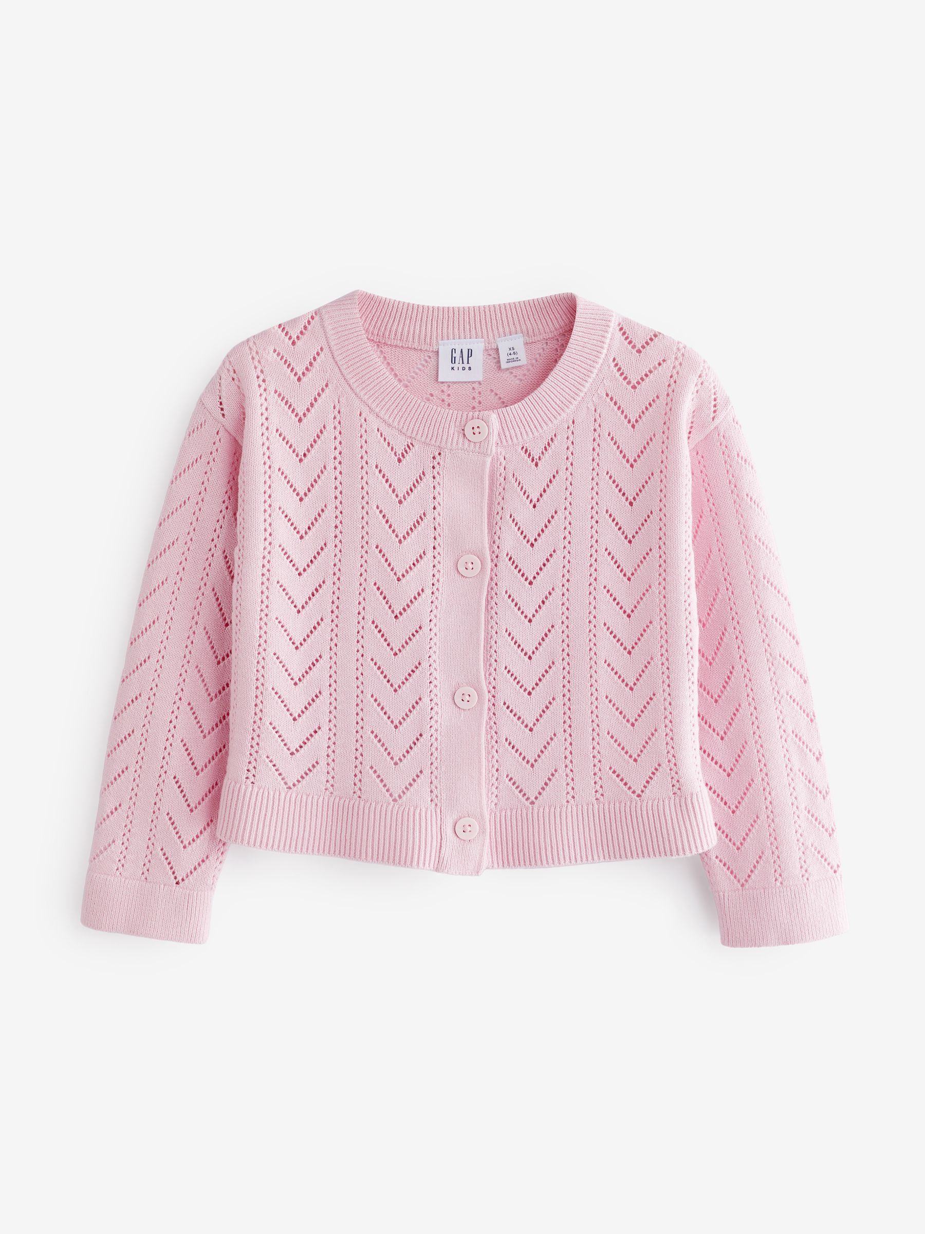 Pink Soft Pointelle Cardigan (4-13yrs) - Image 2 of 5