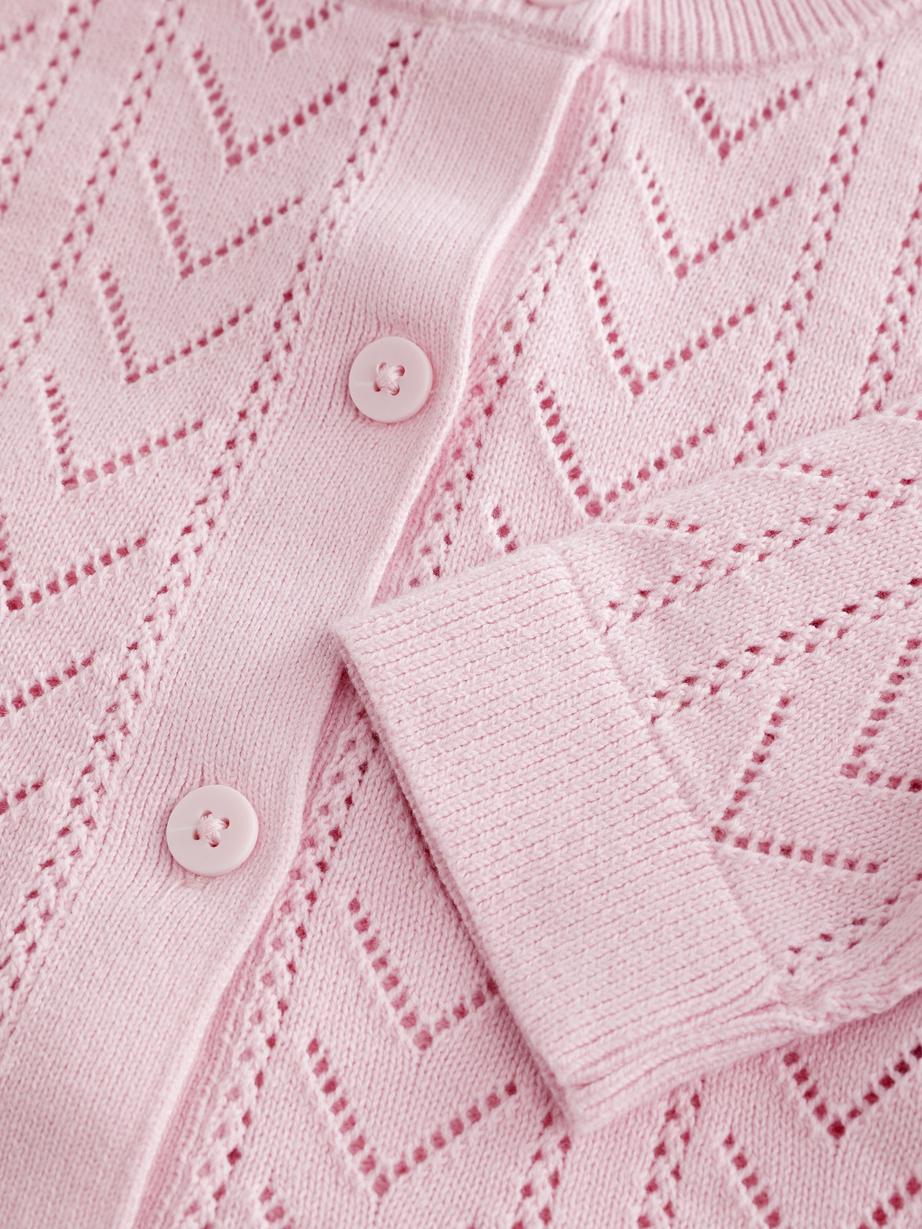 Pink Soft Pointelle Cardigan (4-13yrs) - Image 5 of 5