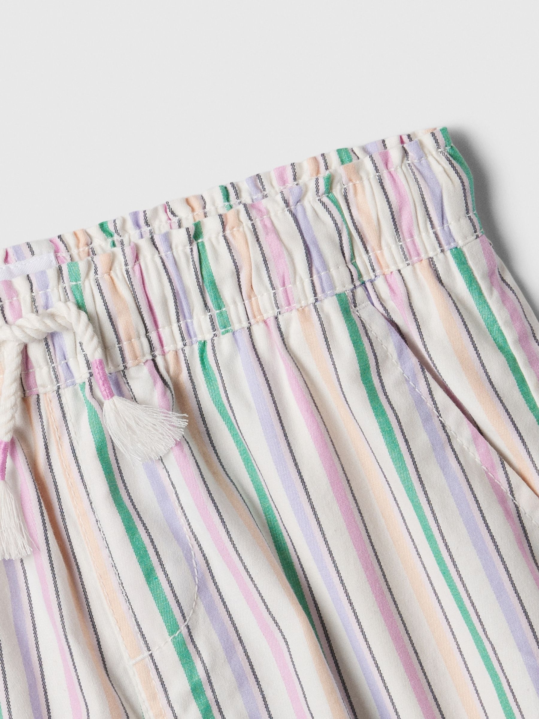 White Cotton Easy Pull On Shorts (4-13yrs) - Image 3 of 3