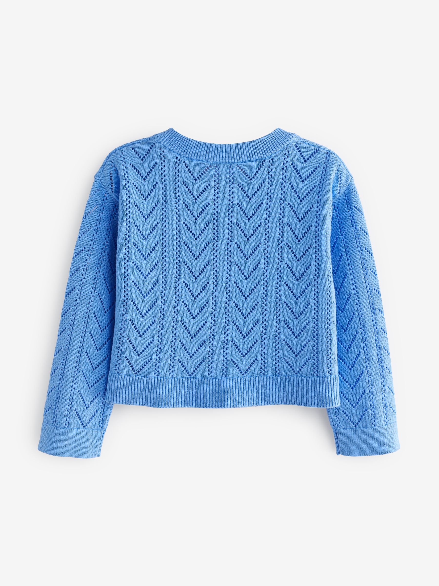 Blue Soft Pointelle Cardigan (4-13yrs) - Image 5 of 6