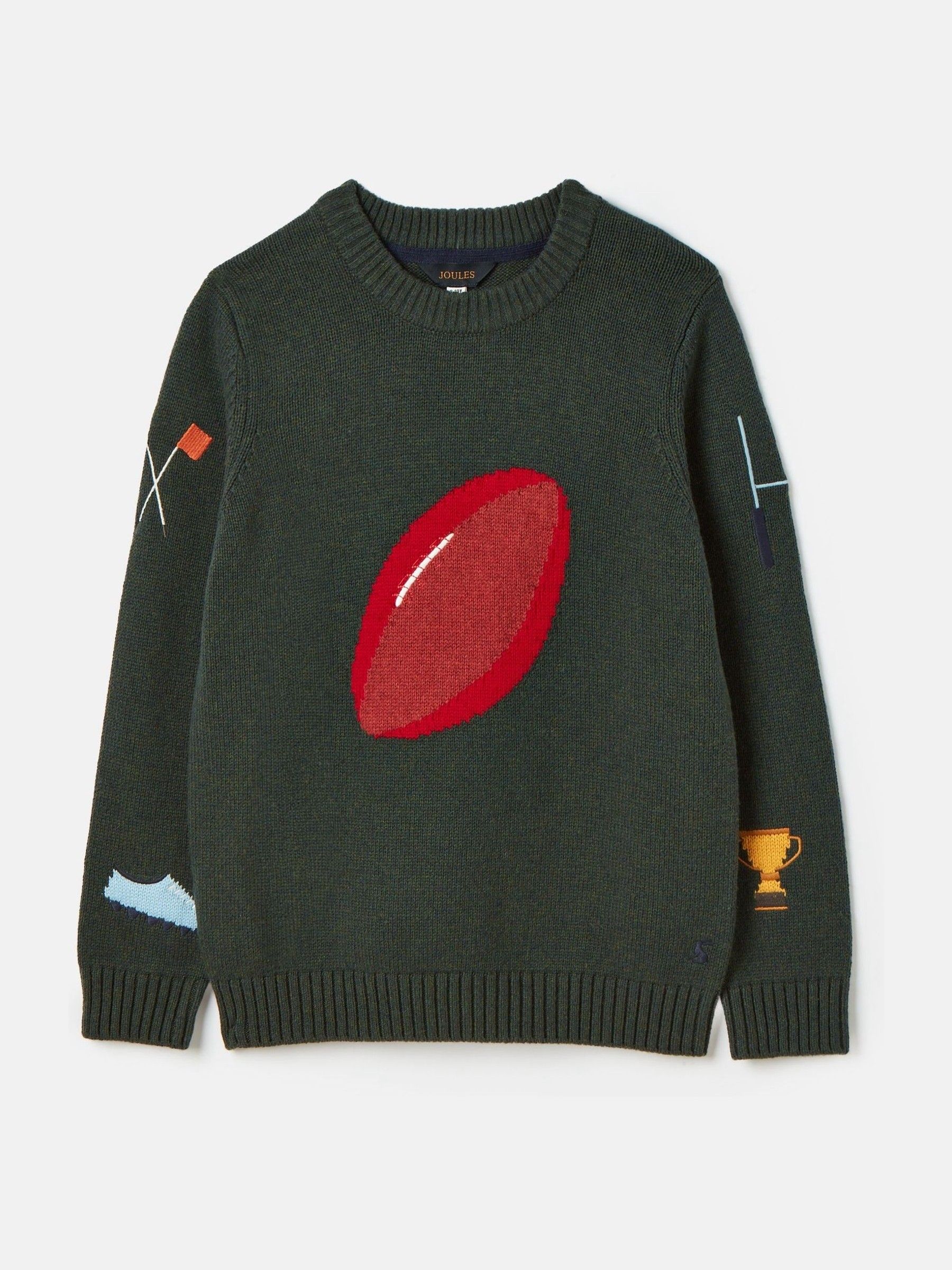 Boys' Burton Green Intarsia Knitted Jumper - Image 1 of 5