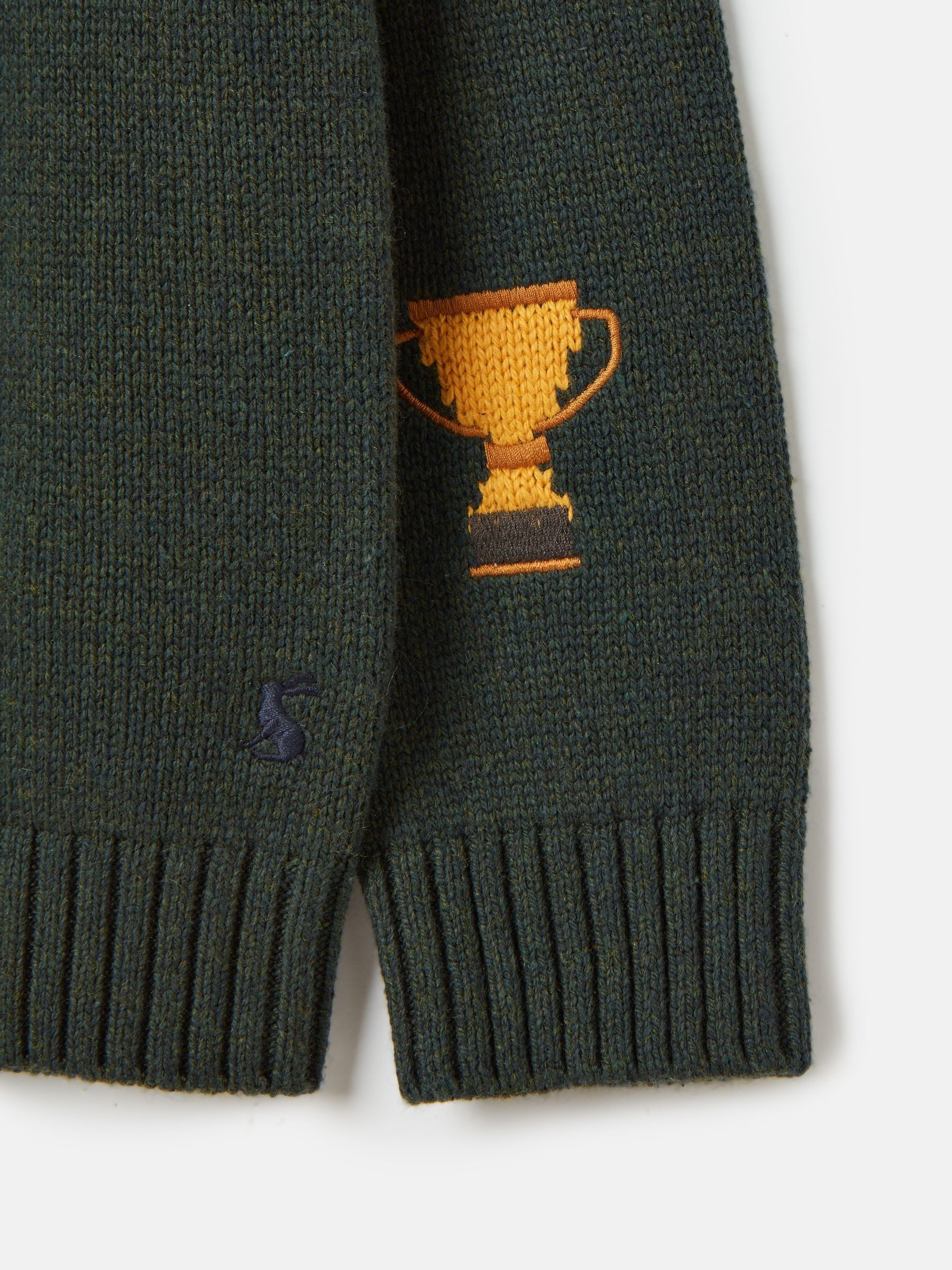 Boys' Burton Green Intarsia Knitted Jumper - Image 4 of 5