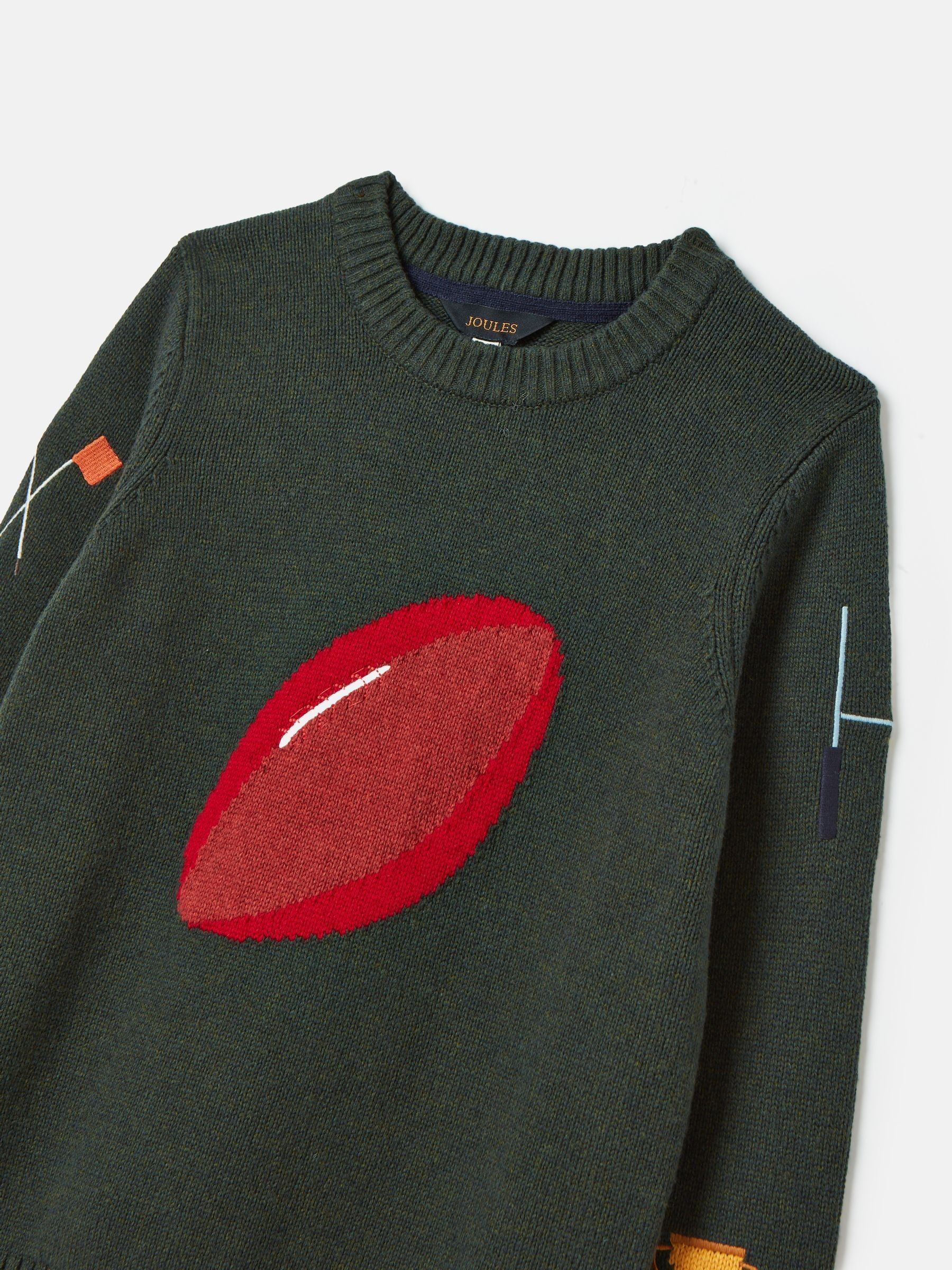Boys' Burton Green Intarsia Knitted Jumper - Image 5 of 5