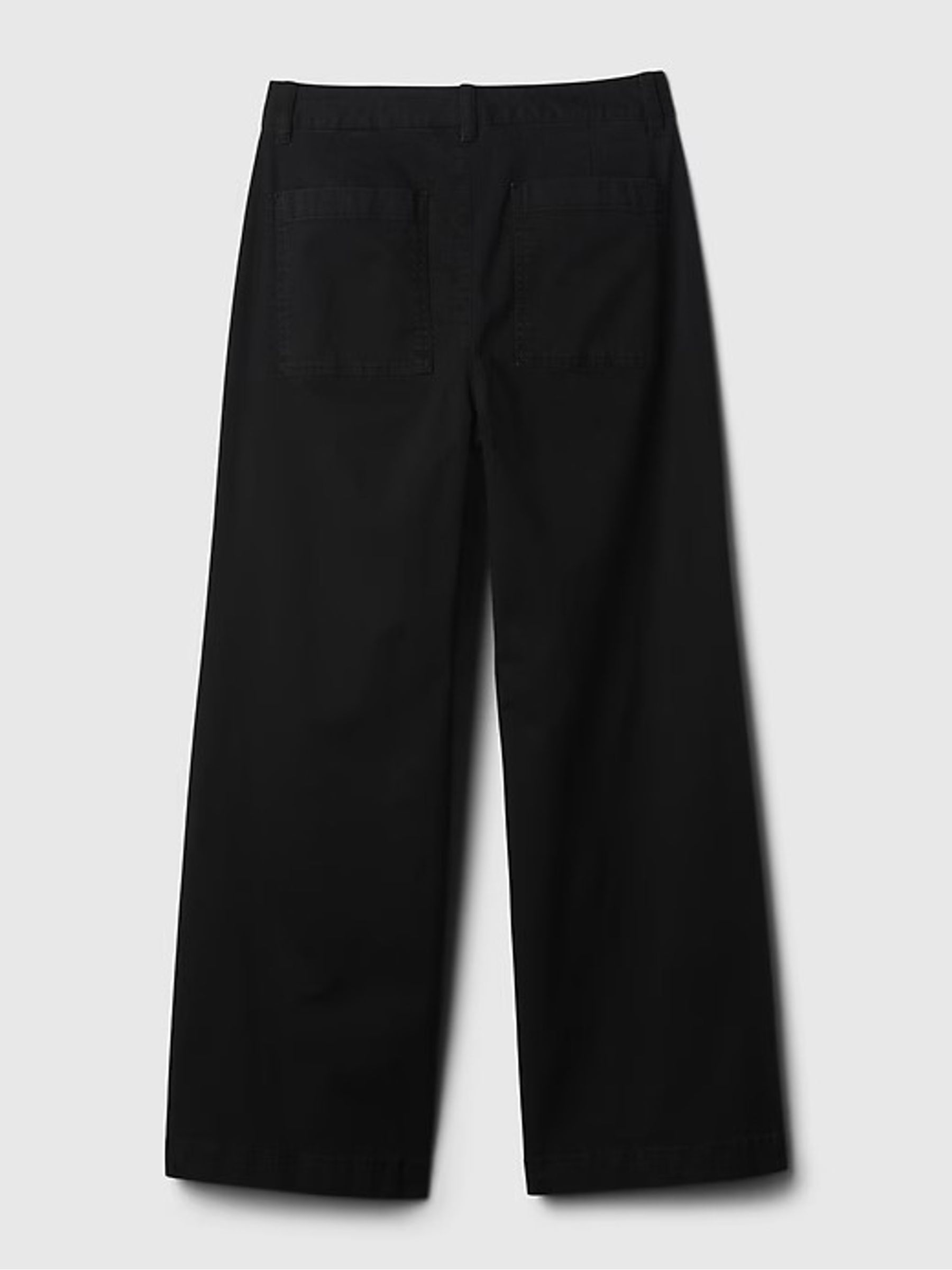 Black Mid Rise Wide Leg Ankle Trousers - Image 7 of 7