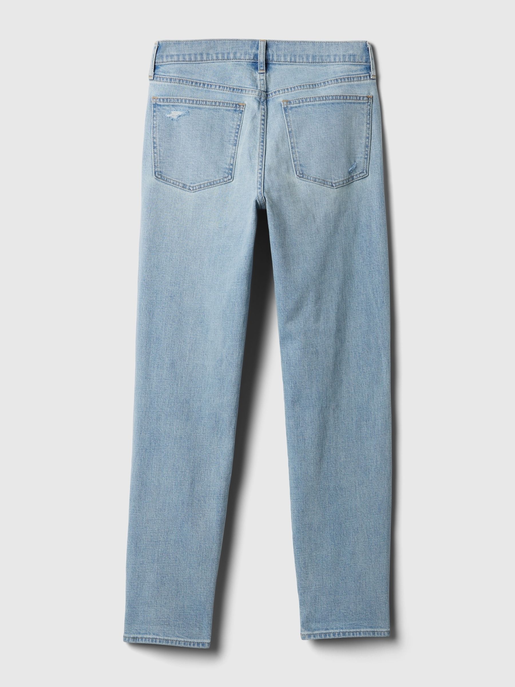 Blue Mid Rise Rip Knee Girlfriend Jeans - Image 5 of 5