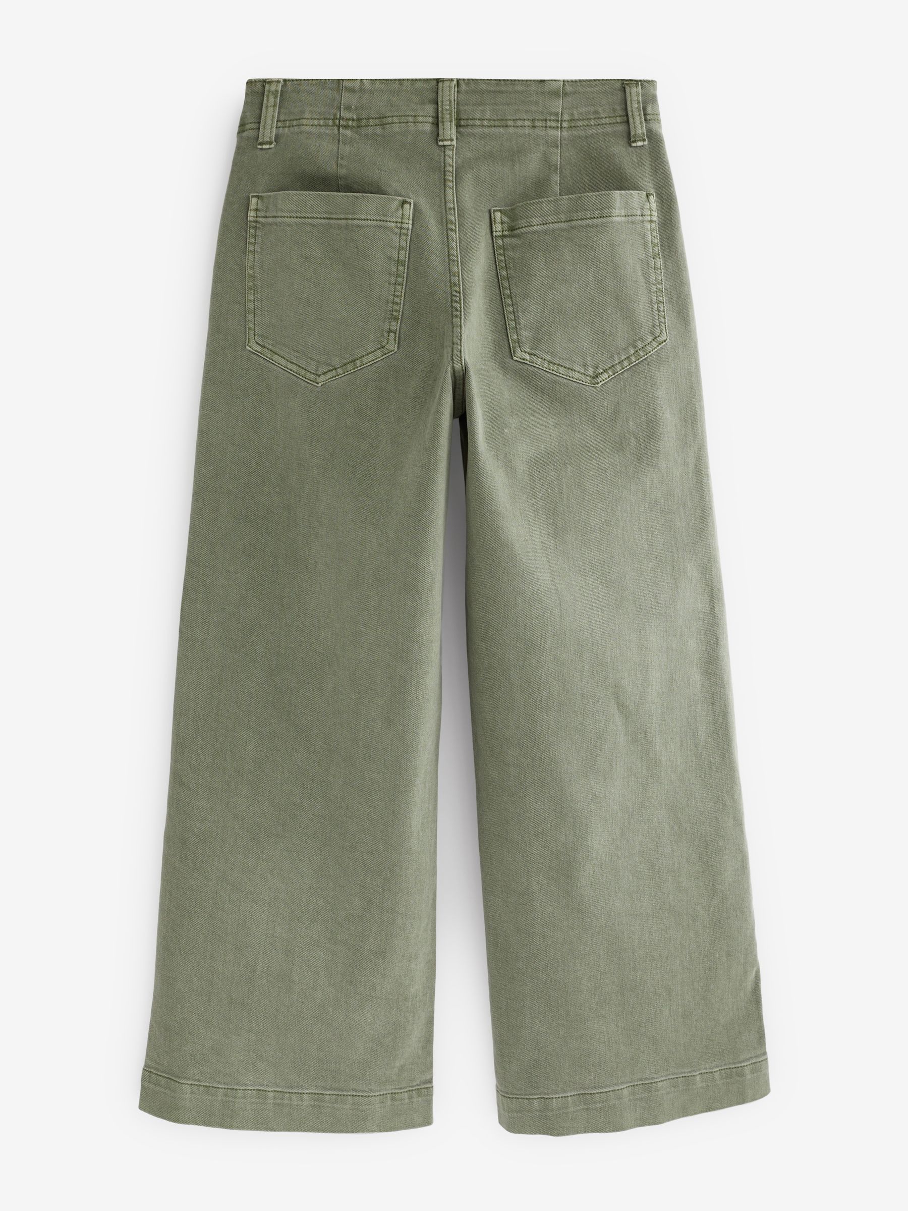 Green High Waisted Wide Leg Utility Jeans - Image 6 of 9