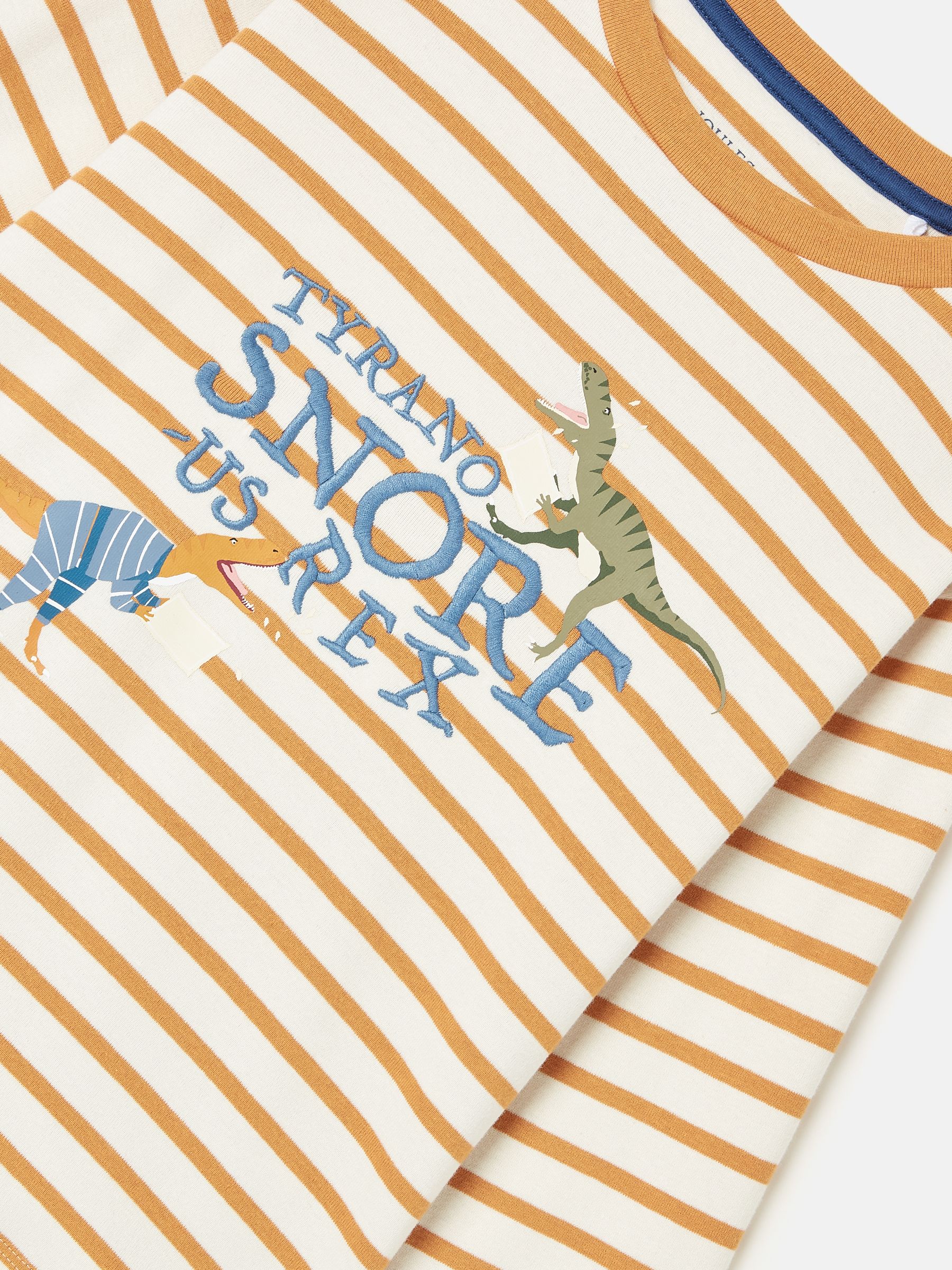 Doze Days Blue & Orange Dinosaur Print Jersey Pyjama Set - Image 4 of 9