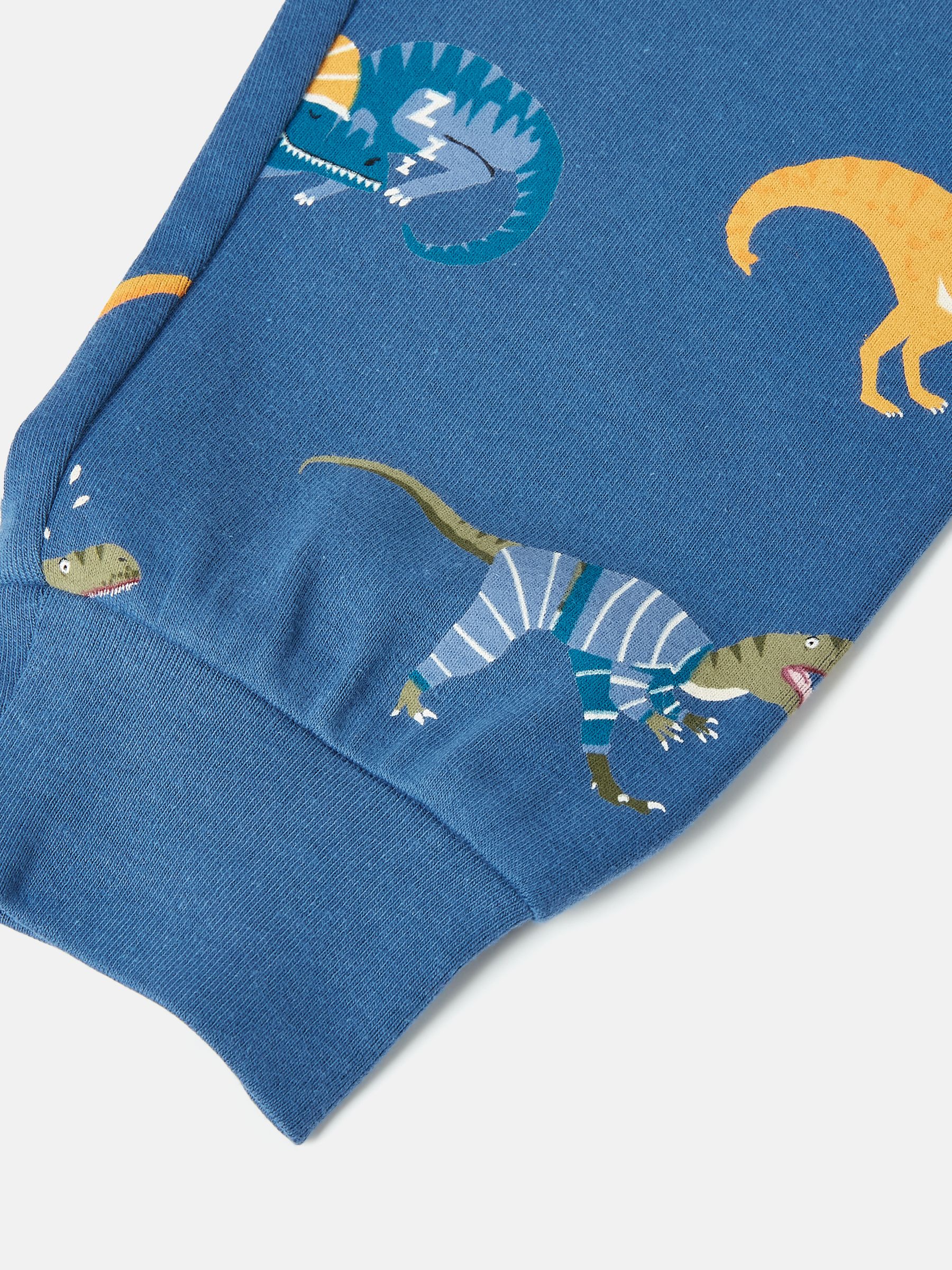 Doze Days Blue & Orange Dinosaur Print Jersey Pyjama Set - Image 8 of 9