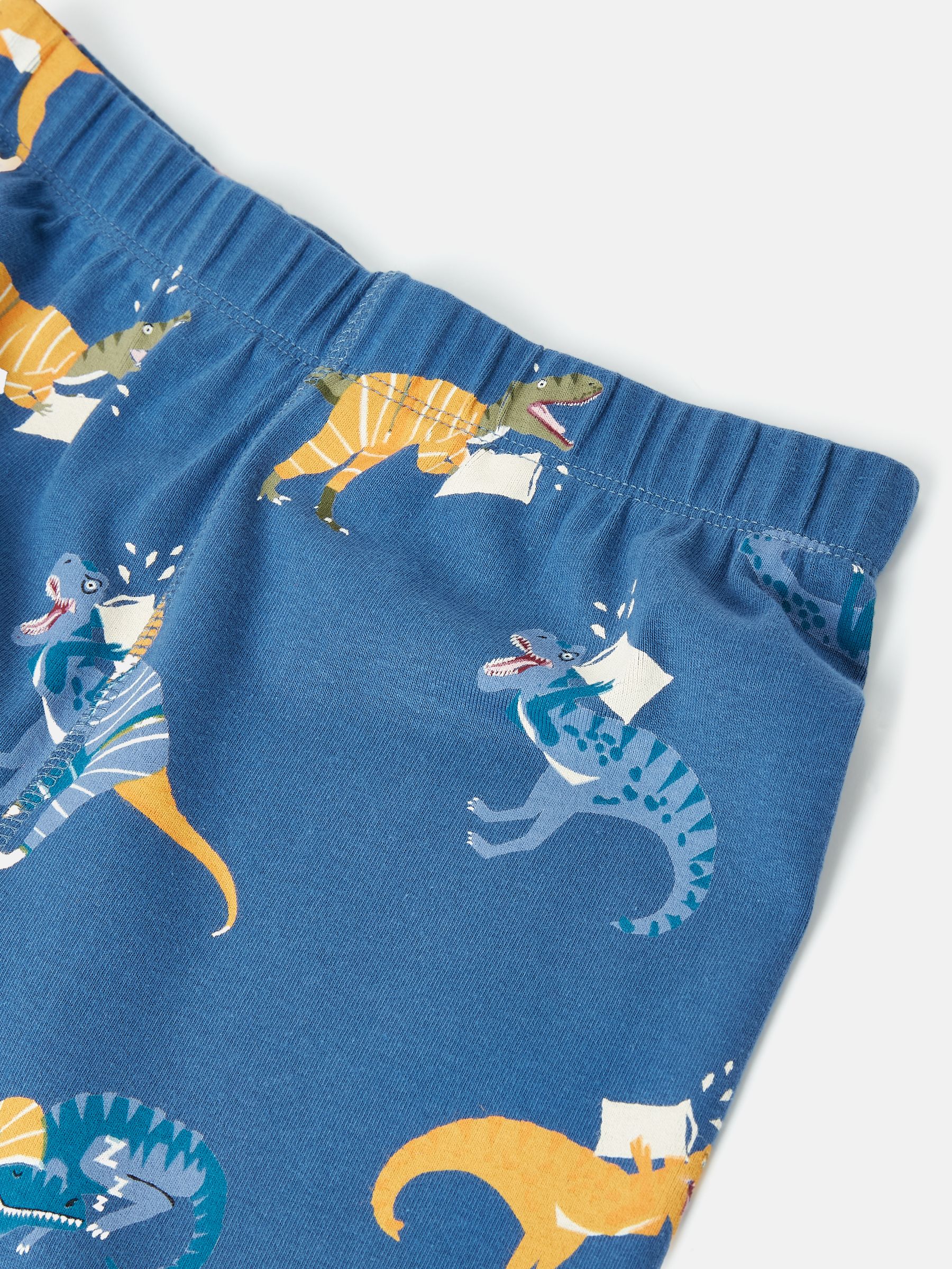 Doze Days Blue & Orange Dinosaur Print Jersey Pyjama Set - Image 9 of 9