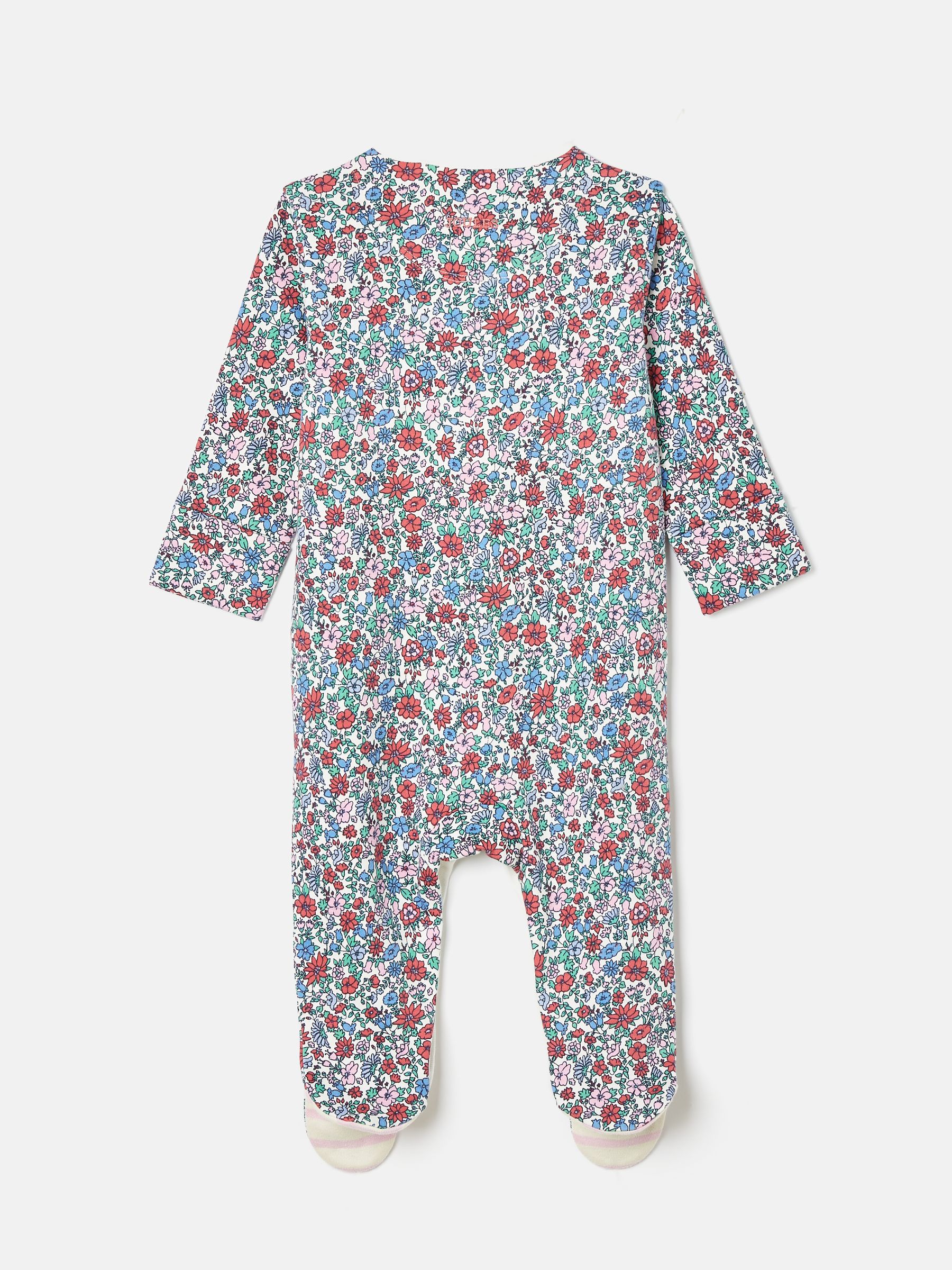 Girls' Razamataz Blue Ditsy Print Cotton Babygrow - Image 3 of 4