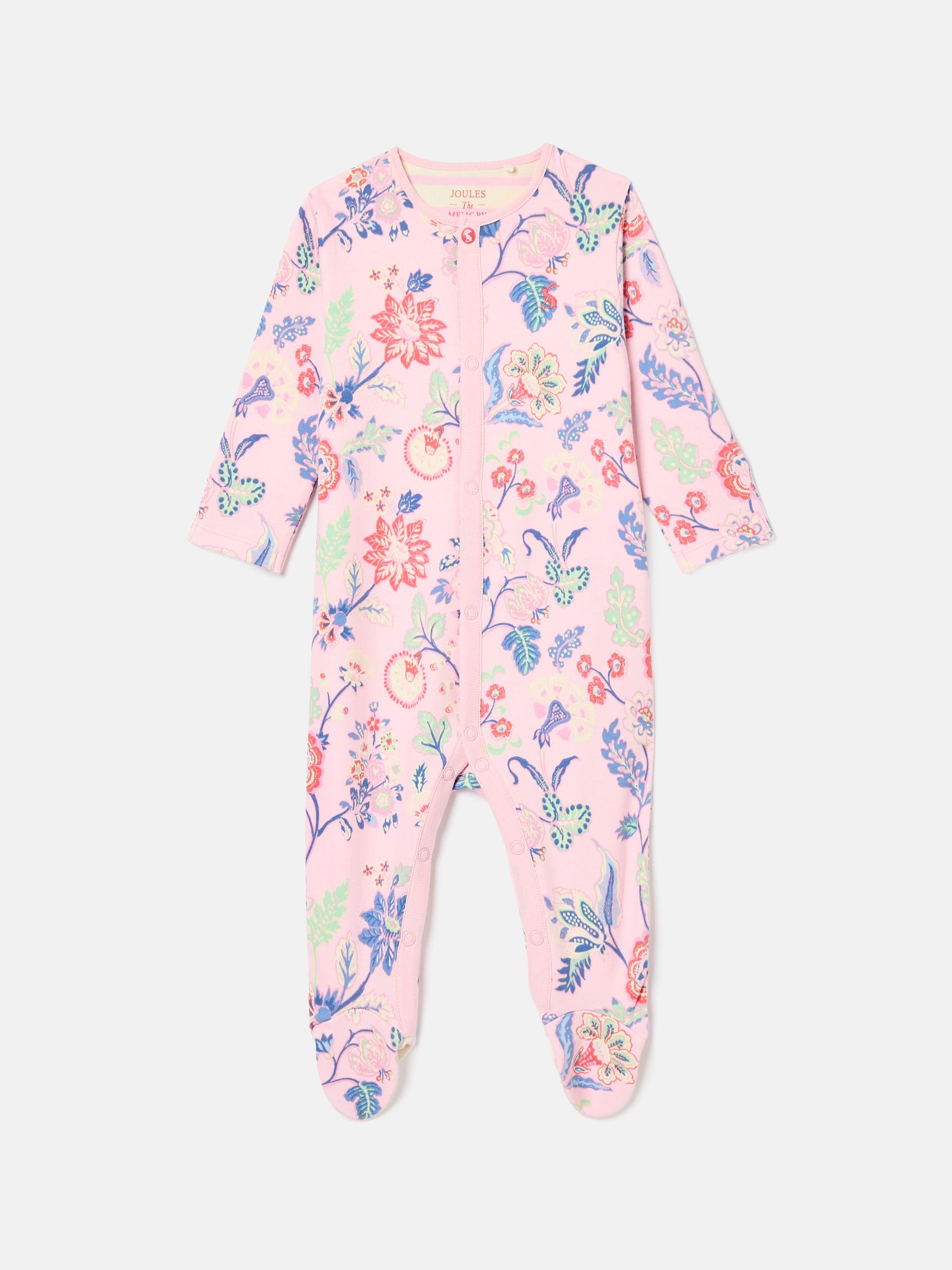 Girls' Razamataz Pink Floral Print Cotton Babygrow - Image 1 of 3
