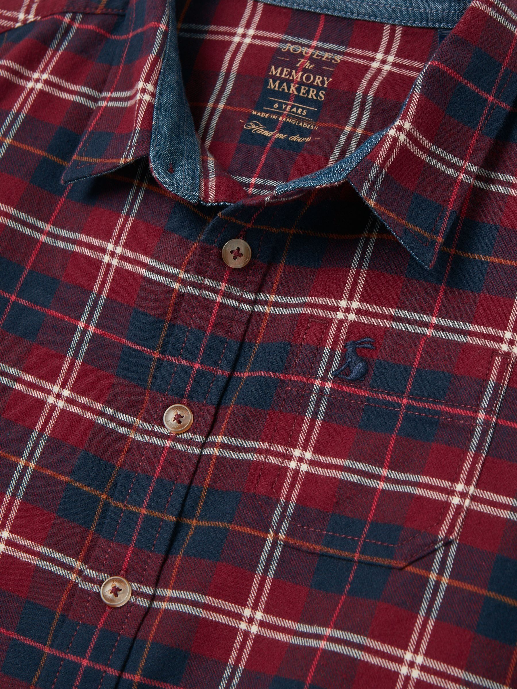 Boys' Buchanan Red Checked Shirt - Image 4 of 4