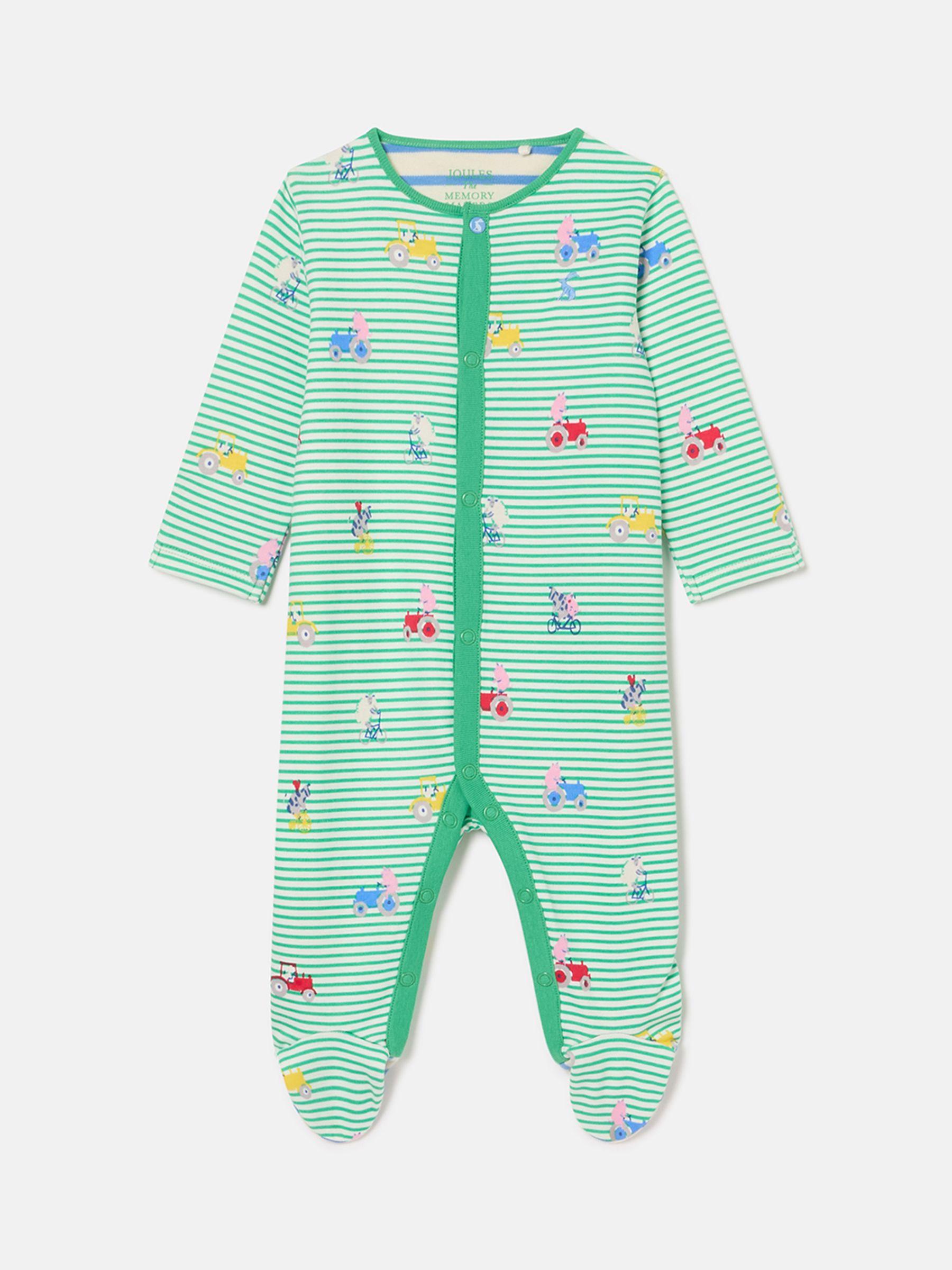 Razamataz Green Farm Print Cotton Babygrow Joules