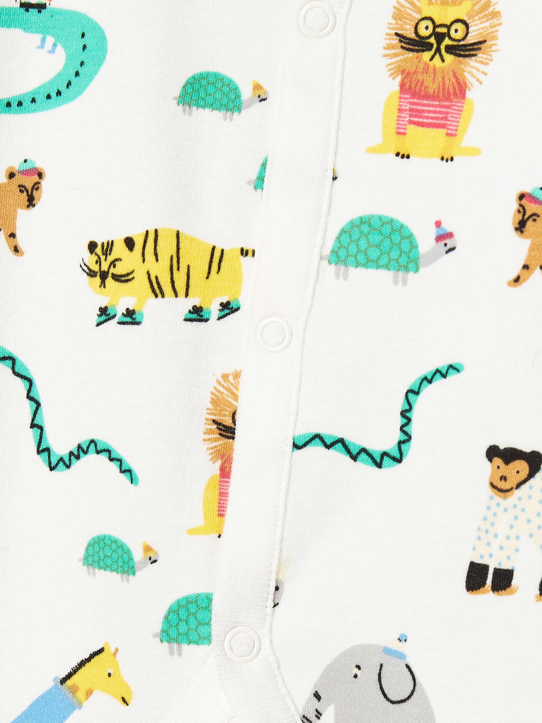 Razamataz Cream Zoo Print Cotton Babygrow - Image 2 of 4