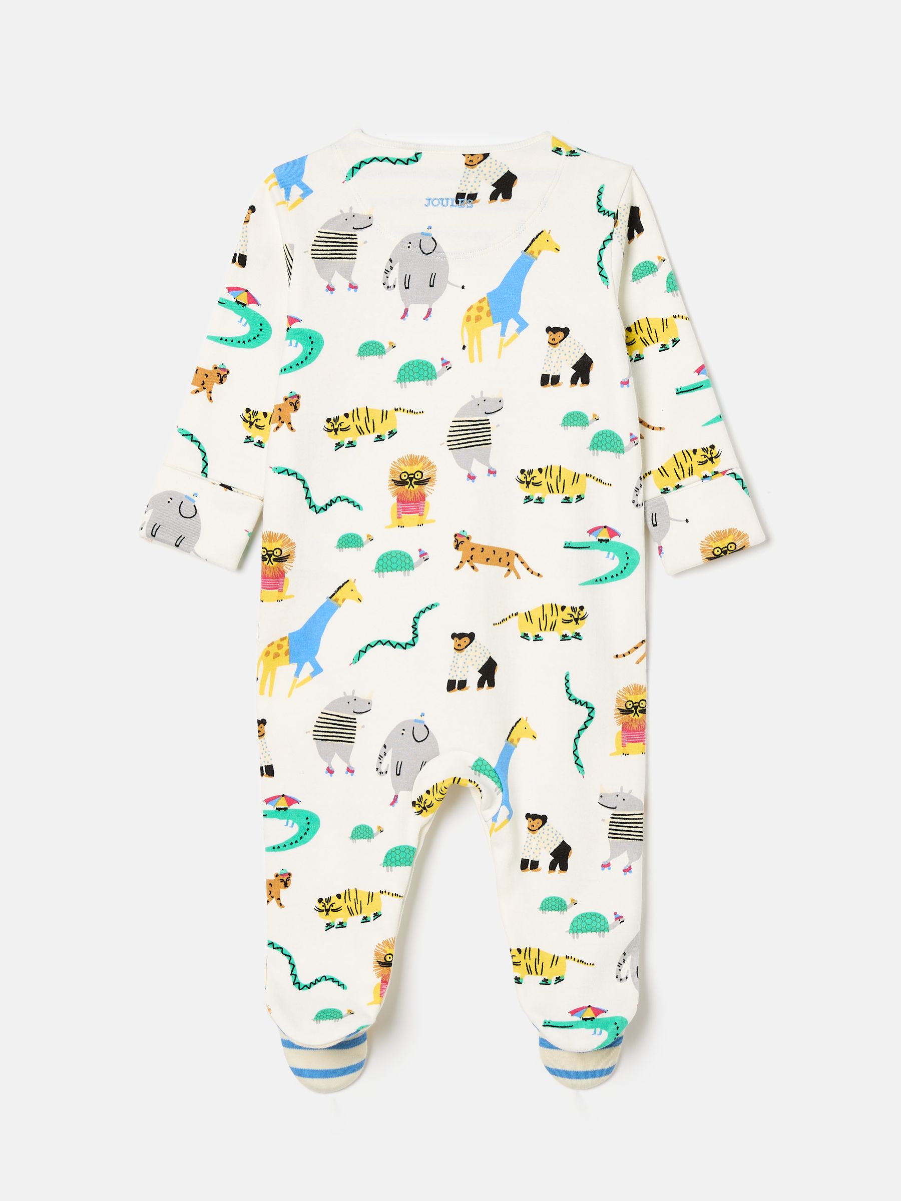 Razamataz Cream Zoo Print Cotton Babygrow - Image 3 of 4