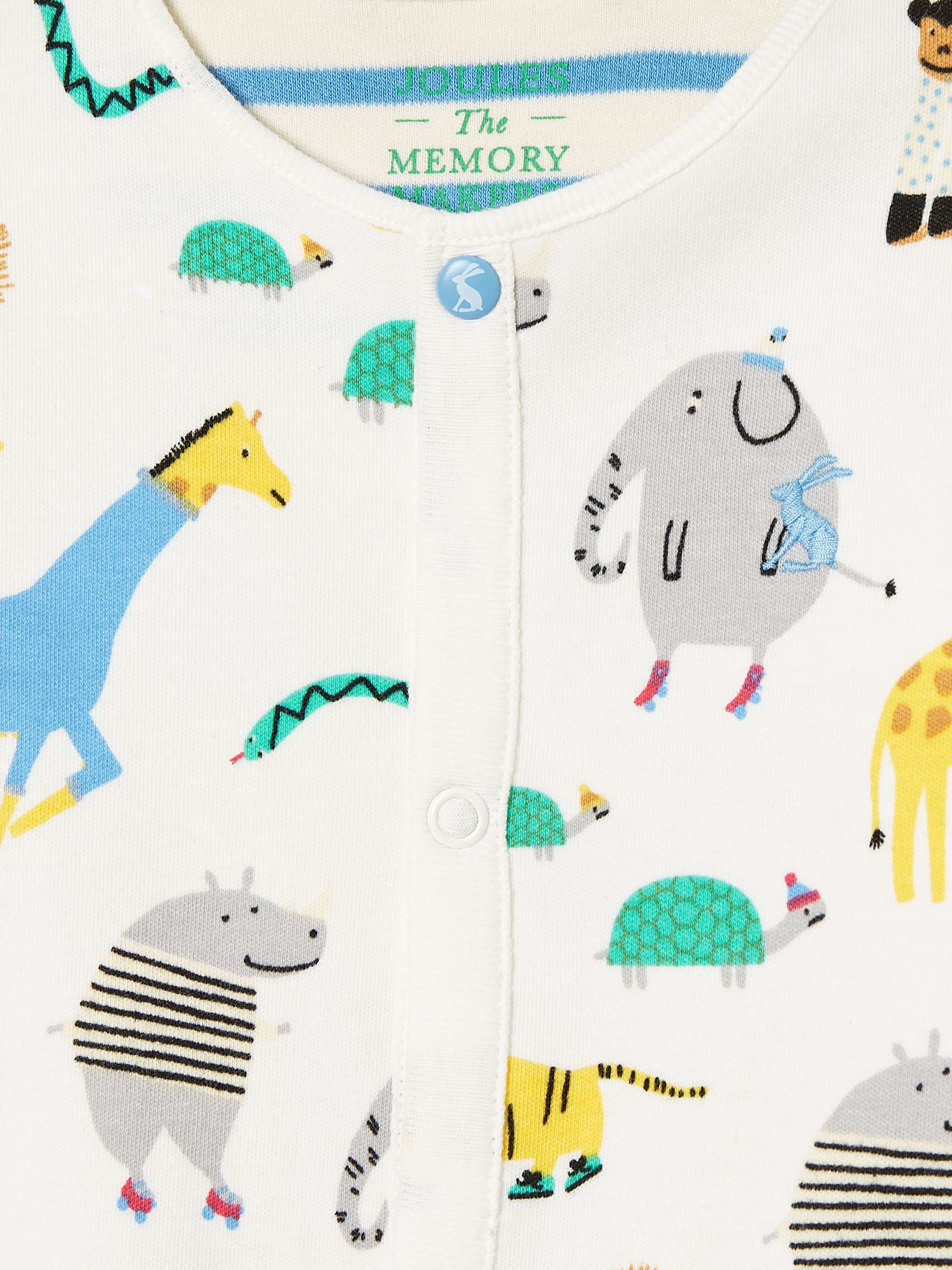 Razamataz Cream Zoo Print Cotton Babygrow - Image 4 of 4
