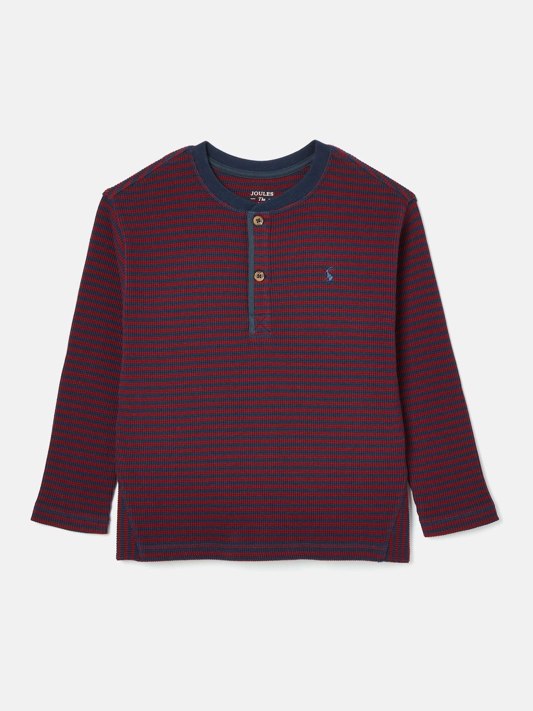 Boys' Arthur Berry Red & Navy Stripe Henley Top - Image 1 of 4