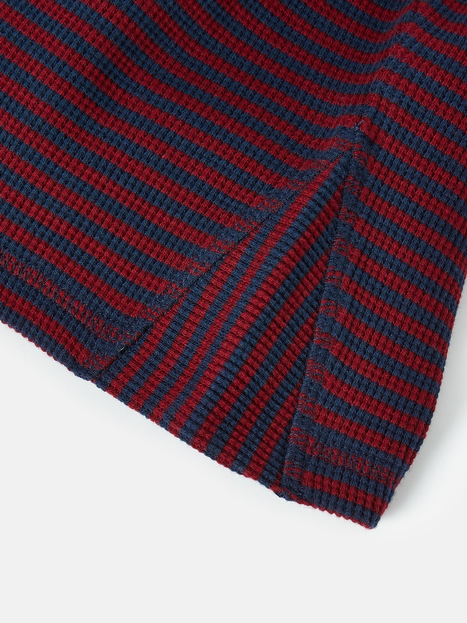 Boys' Arthur Berry Red & Navy Stripe Henley Top - Image 4 of 4