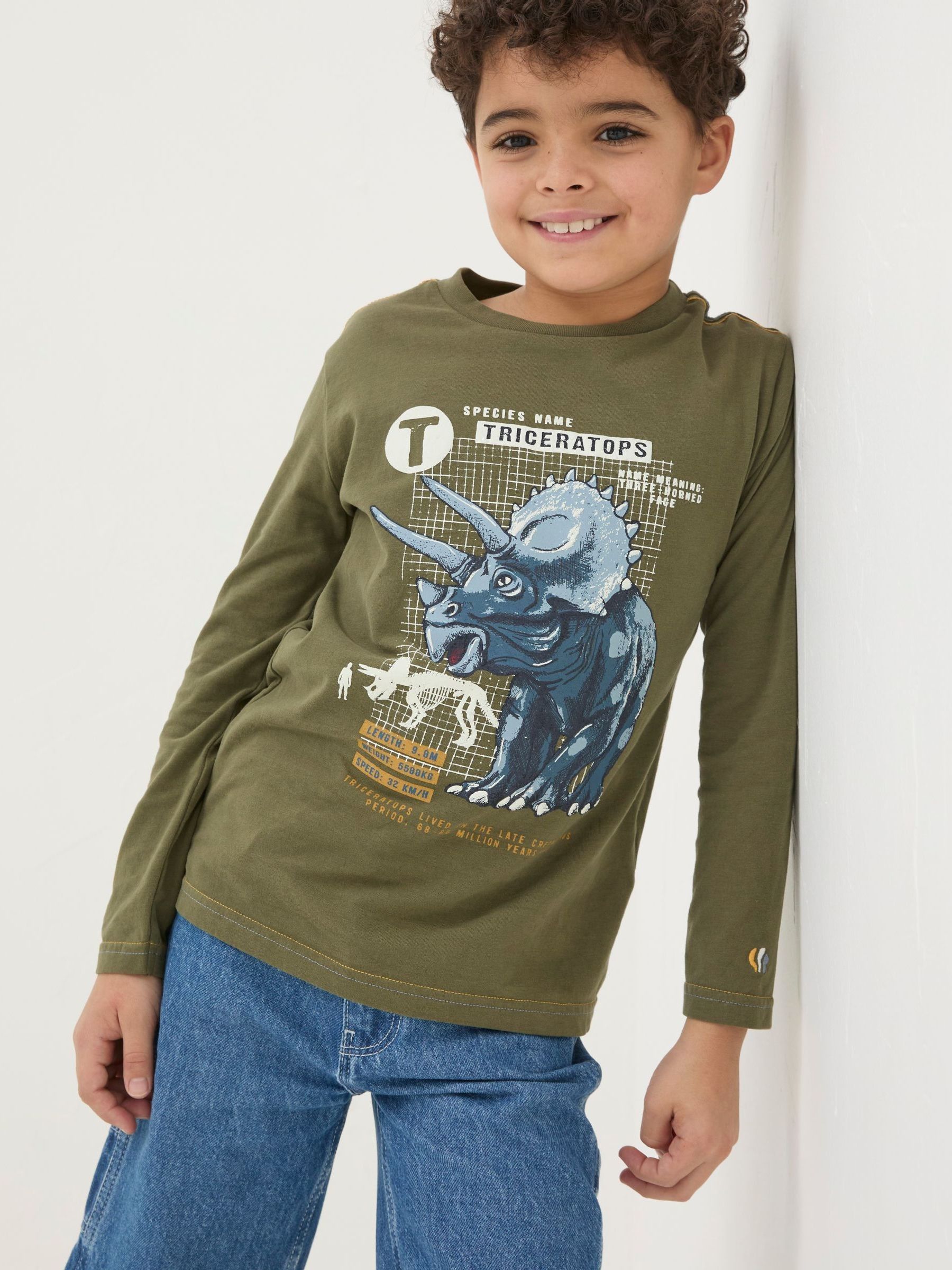 Green Triceratops Jersey T-Shirt - Image 1 of 5