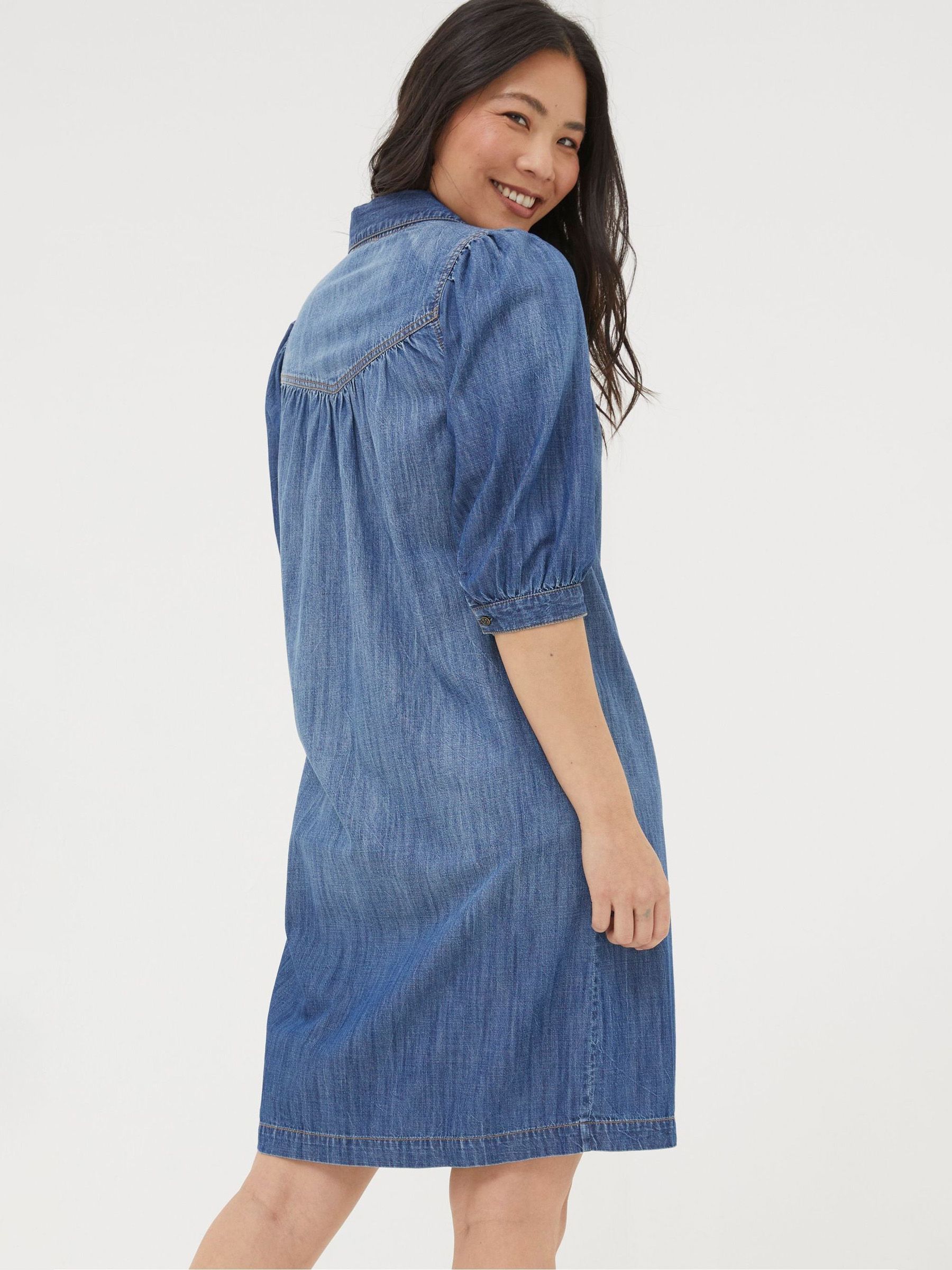 fatface denim dress Maria Blue Denim Midi Dress