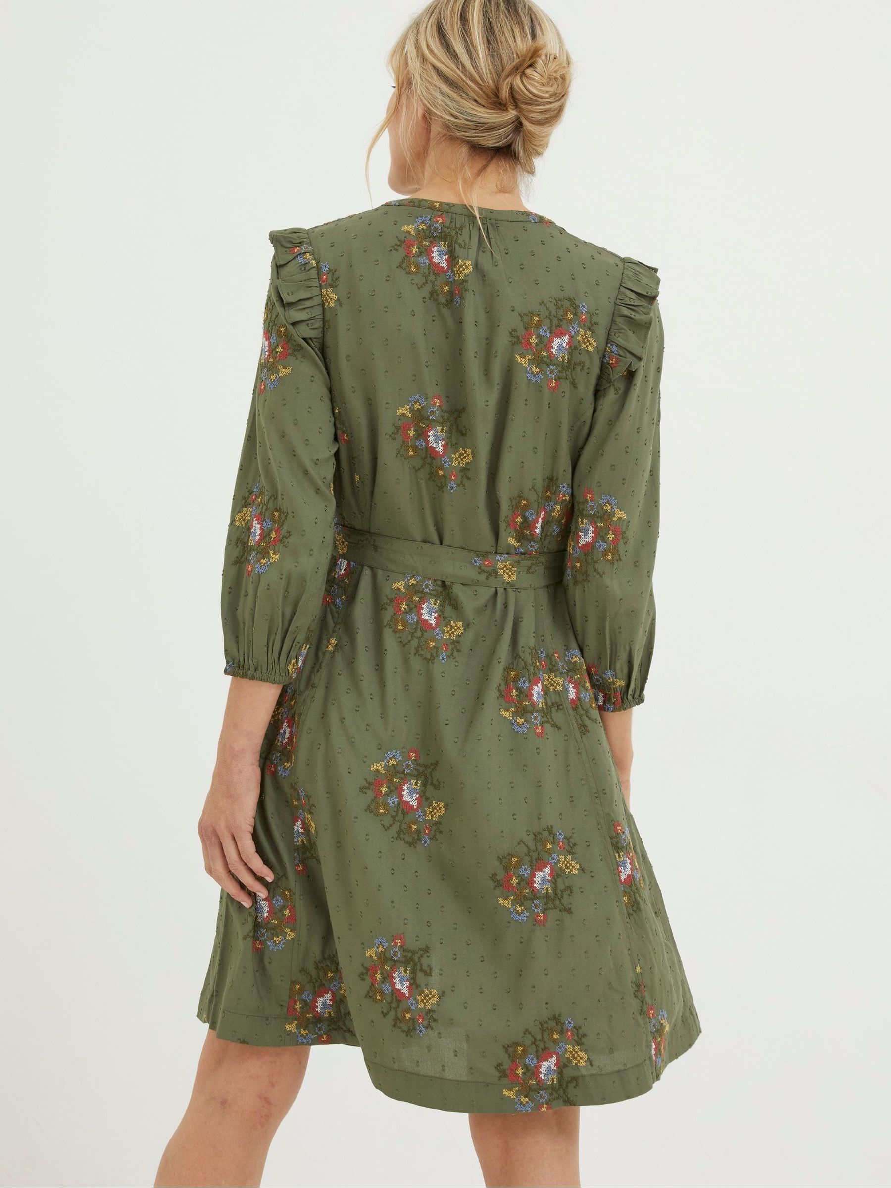 Green Embroidered Shirt Dress - Image 2 of 5