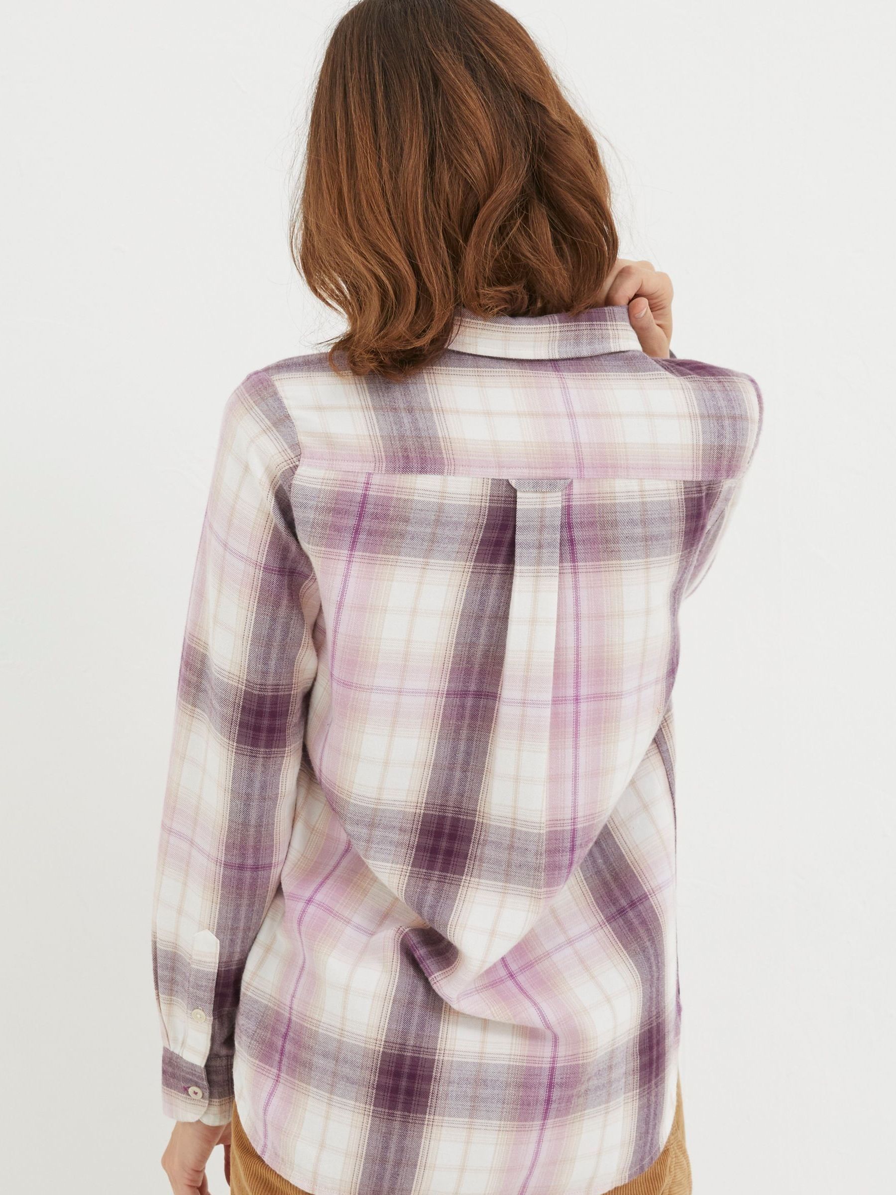 Olivia Purple Check Shirt - Image 2 of 4 Olivia Purple Check Shirt - Image 2 of 4