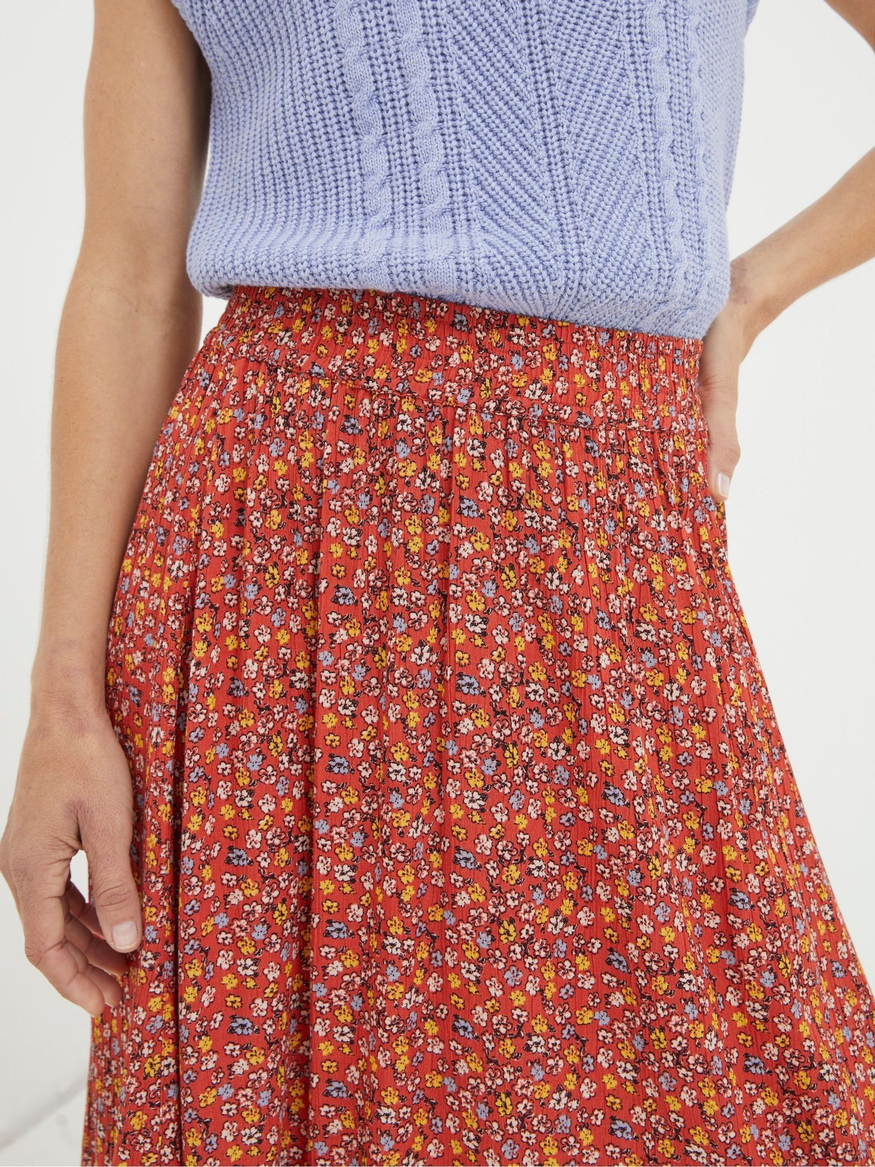 Orange Gradient Floral Midi Skirt - Image 4 of 5