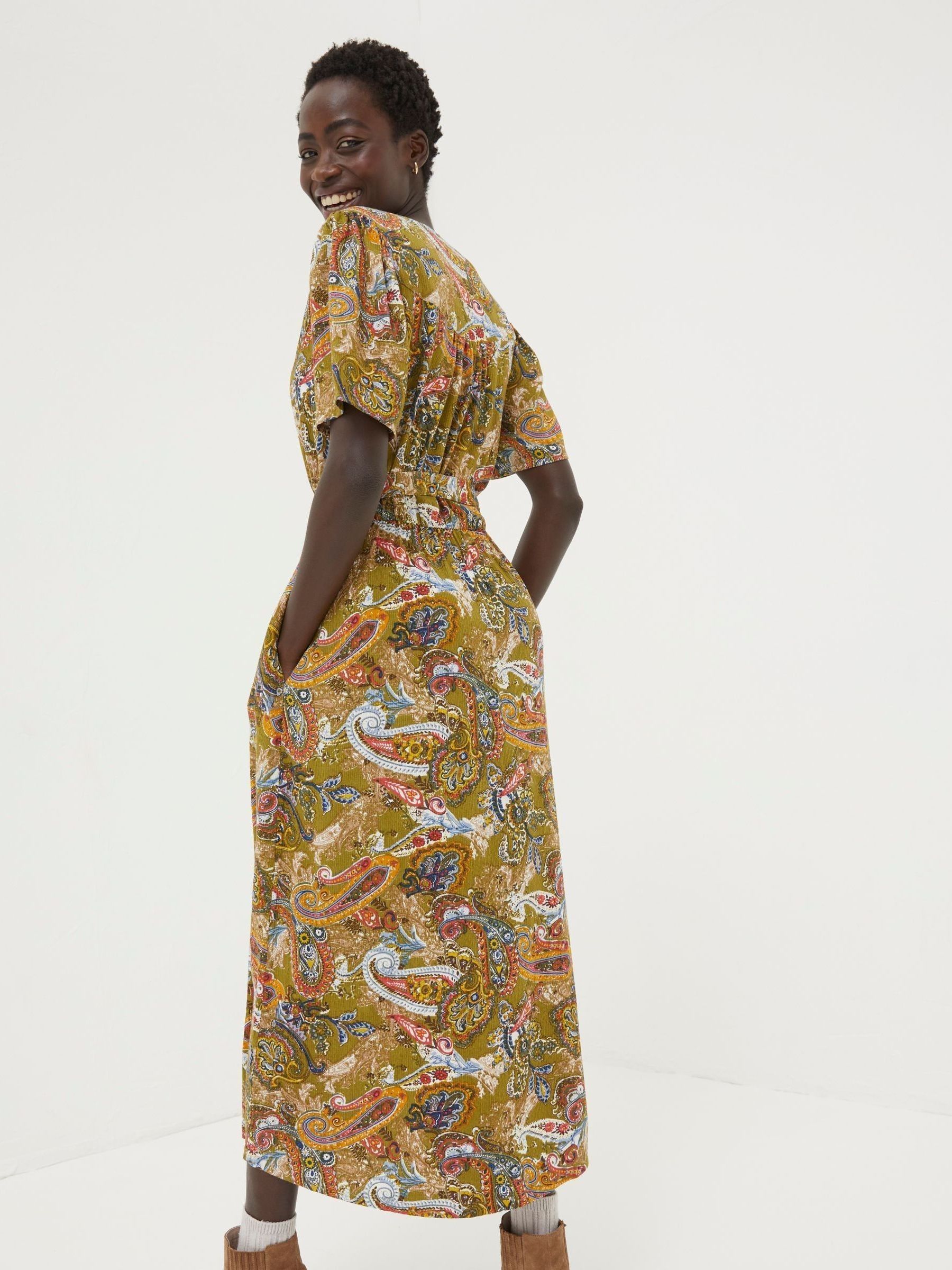 Green Paisley Midi Tea Dress - Image 2 of 6