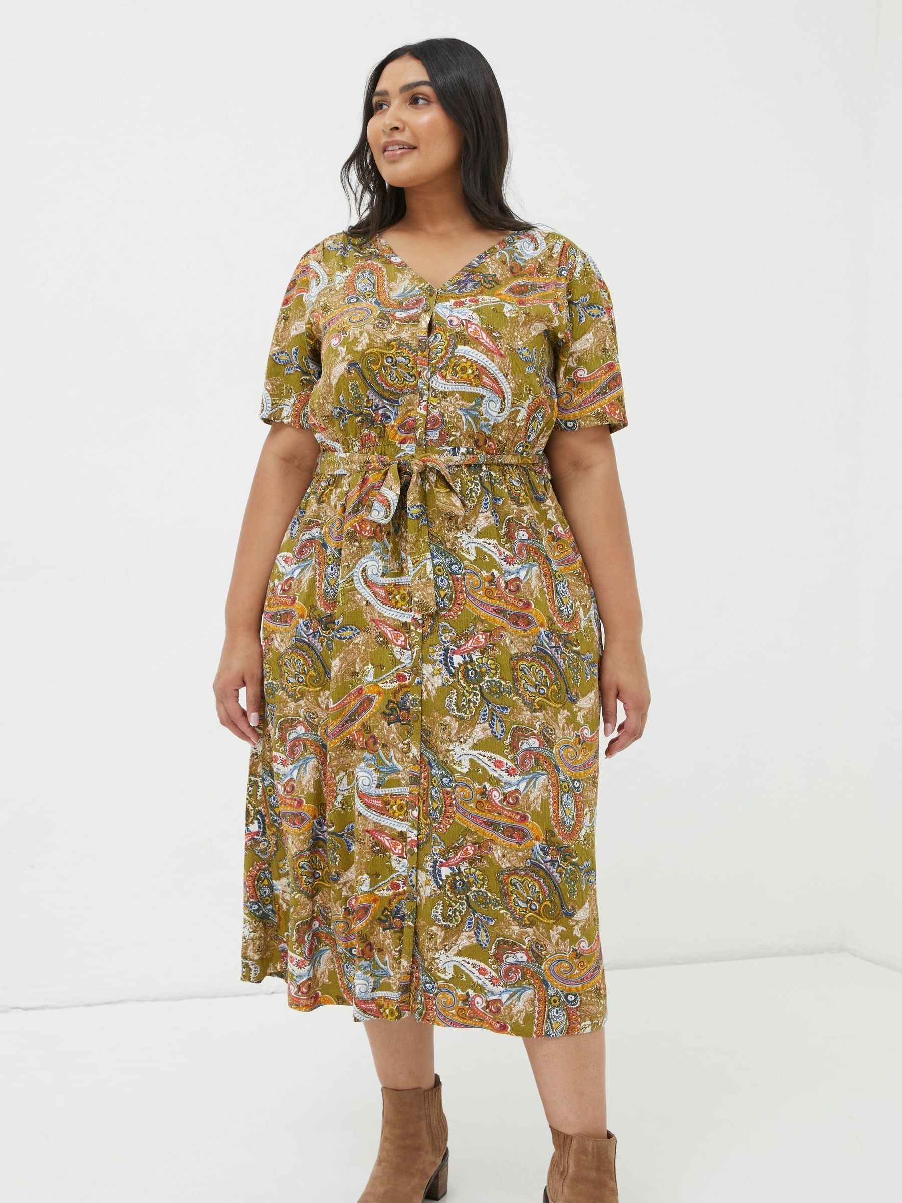 Green Paisley Midi Tea Dress - Image 3 of 6