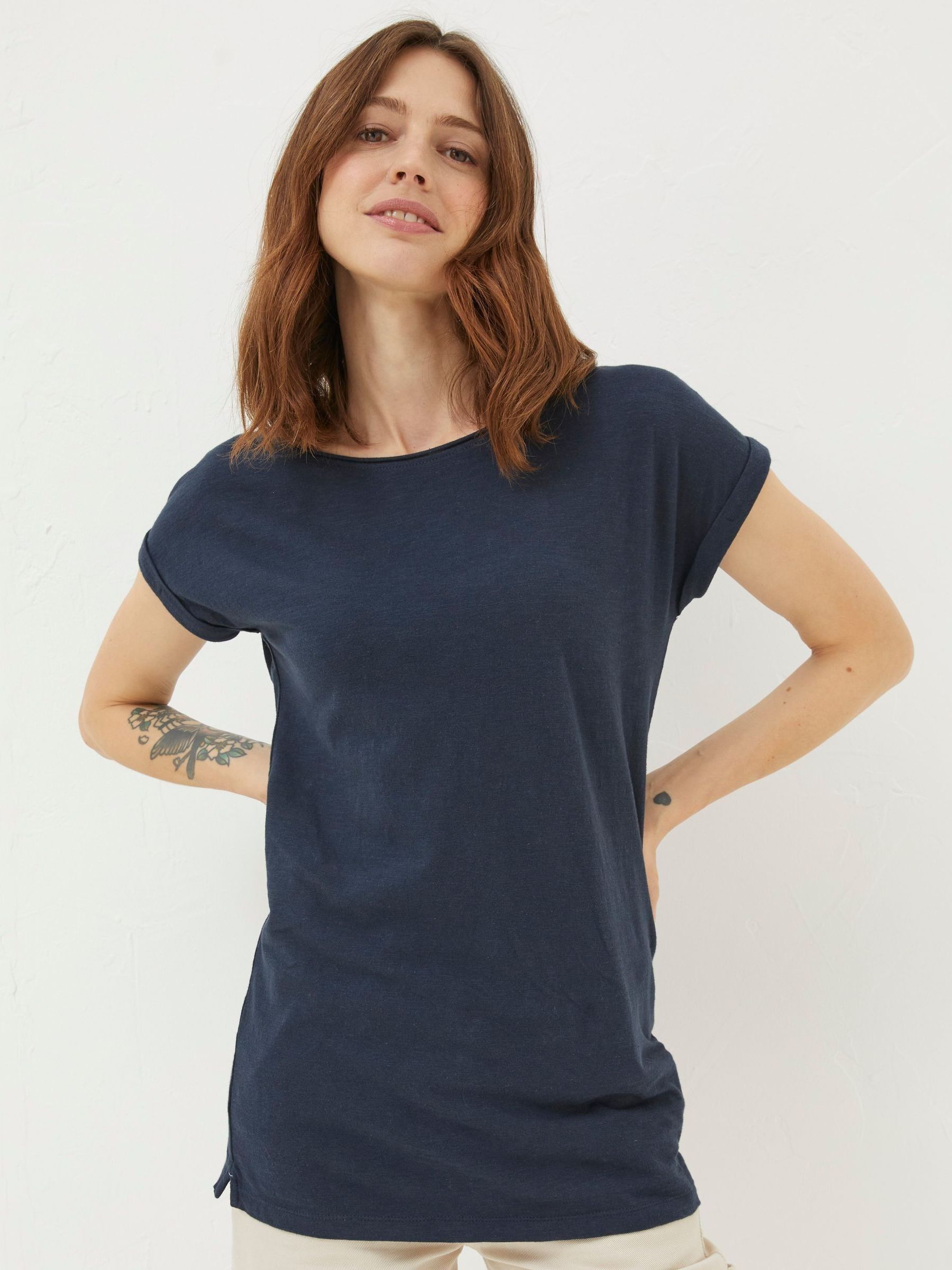 Ivy Organic Cotton Navy Blue T-Shirt - Image 1 of 4