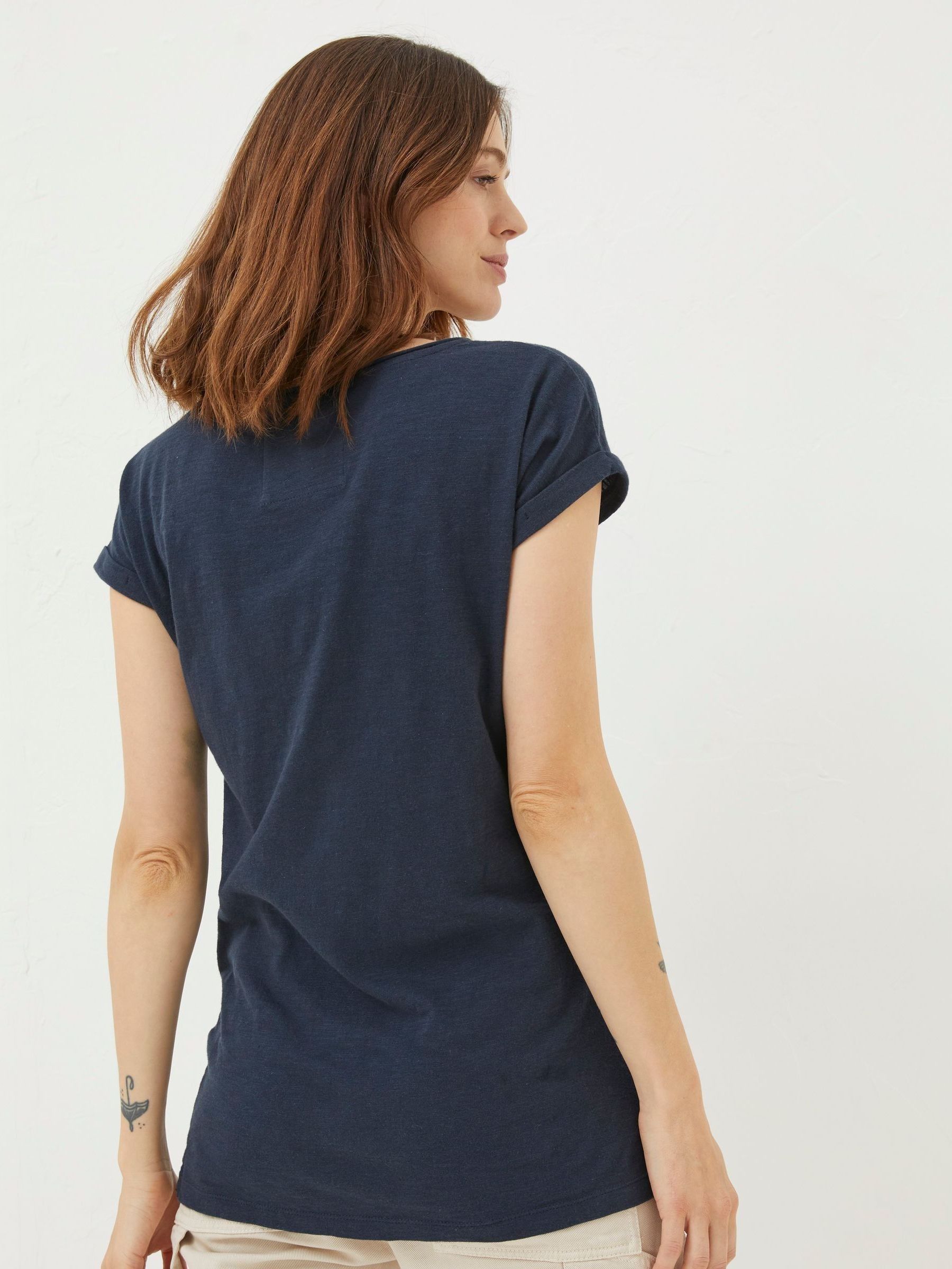 Ivy Organic Cotton Navy Blue T-Shirt - Image 2 of 4 Ivy Organic Cotton Navy Blue T-Shirt - Image 2 of 4