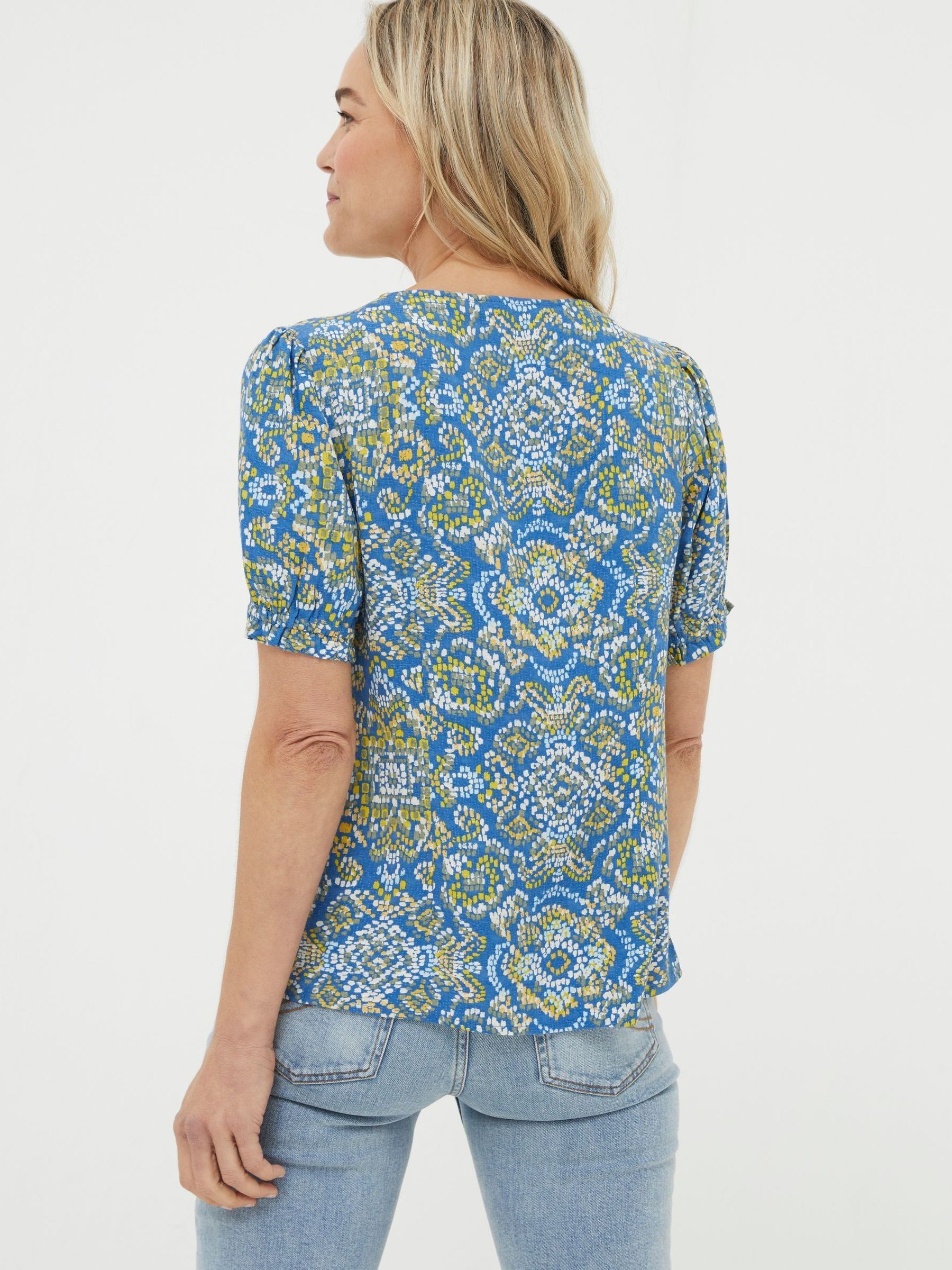 Blue Savannah Aztec Texture Blouse - Image 2 of 5