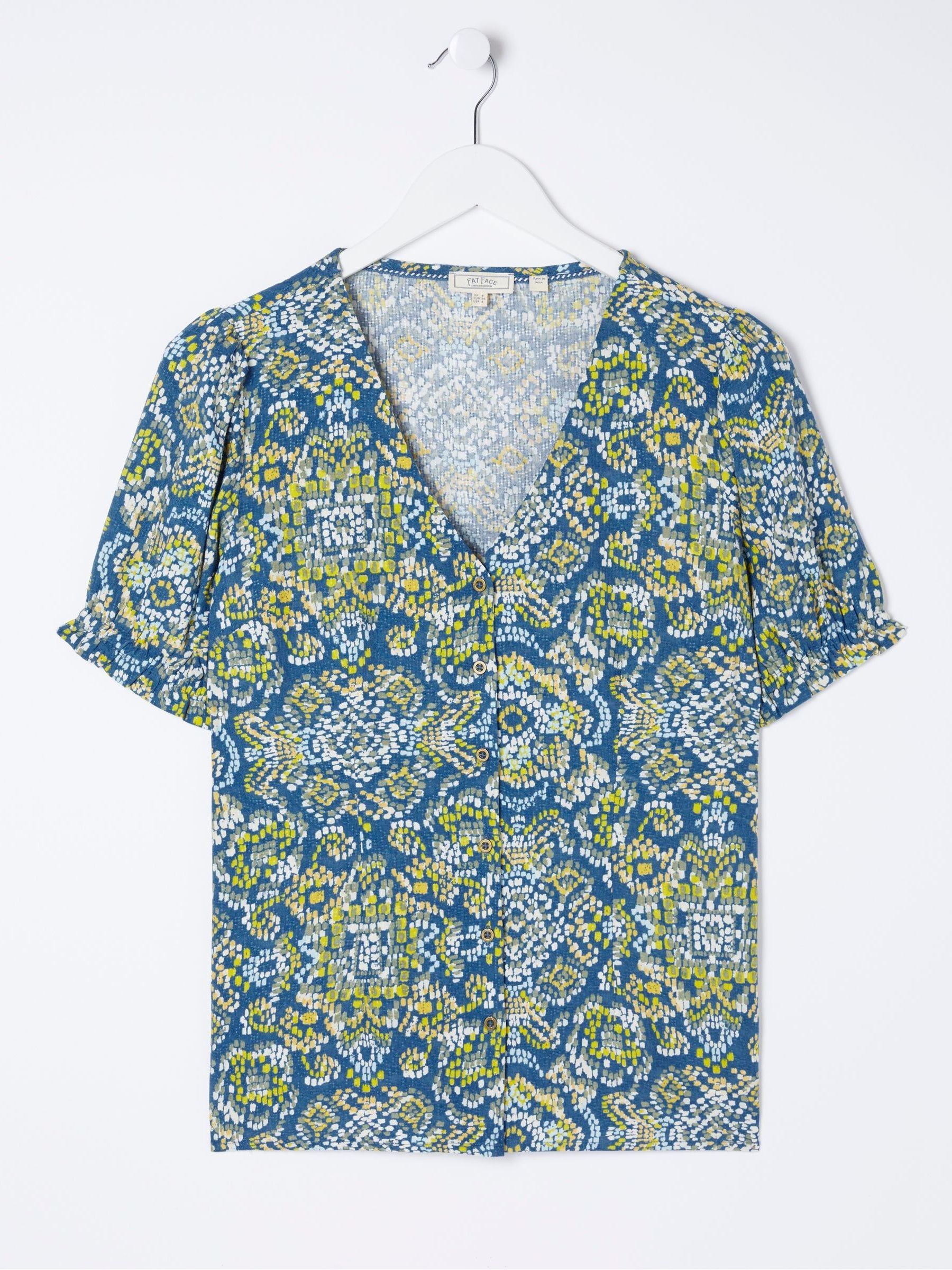 Blue Savannah Aztec Texture Blouse - Image 5 of 5