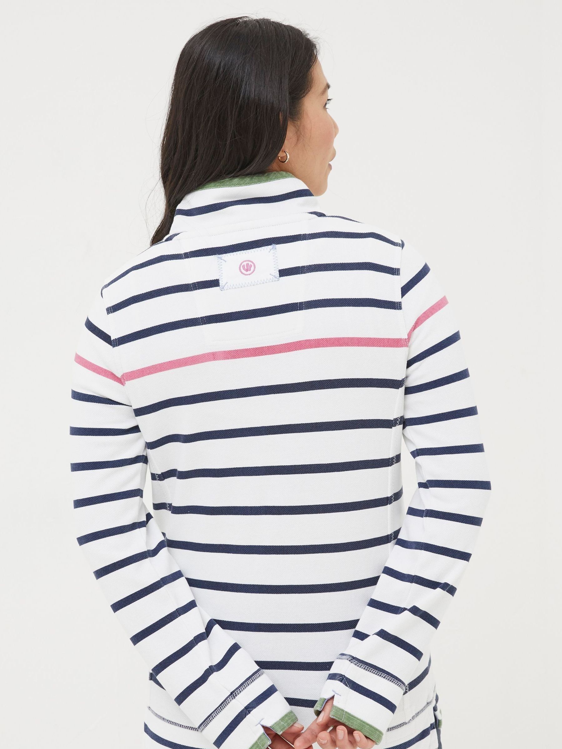 Airlie White Breton Stripe Sweatshirt - Image 2 of 6