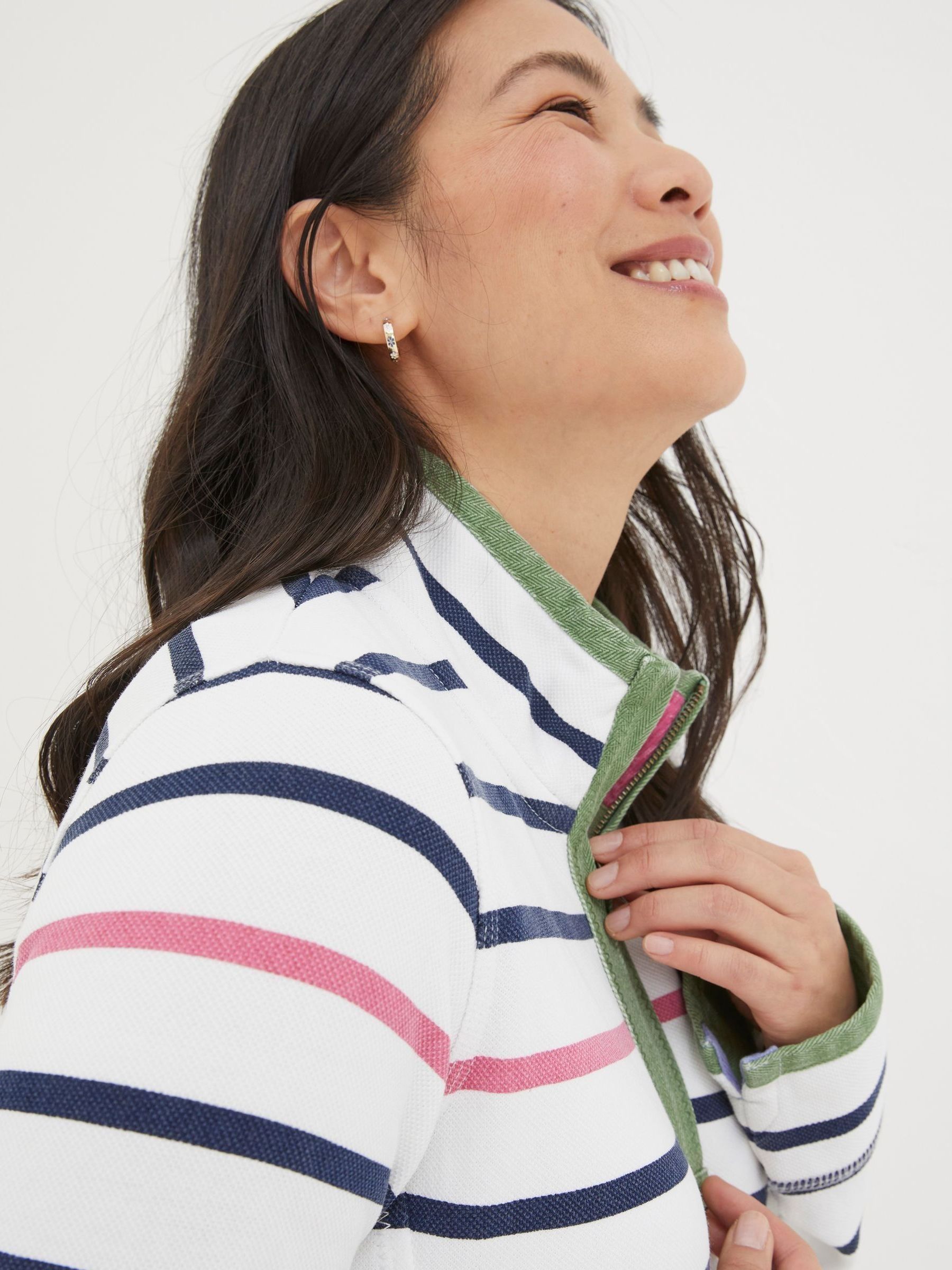 Airlie White Breton Stripe Sweatshirt - Image 4 of 6