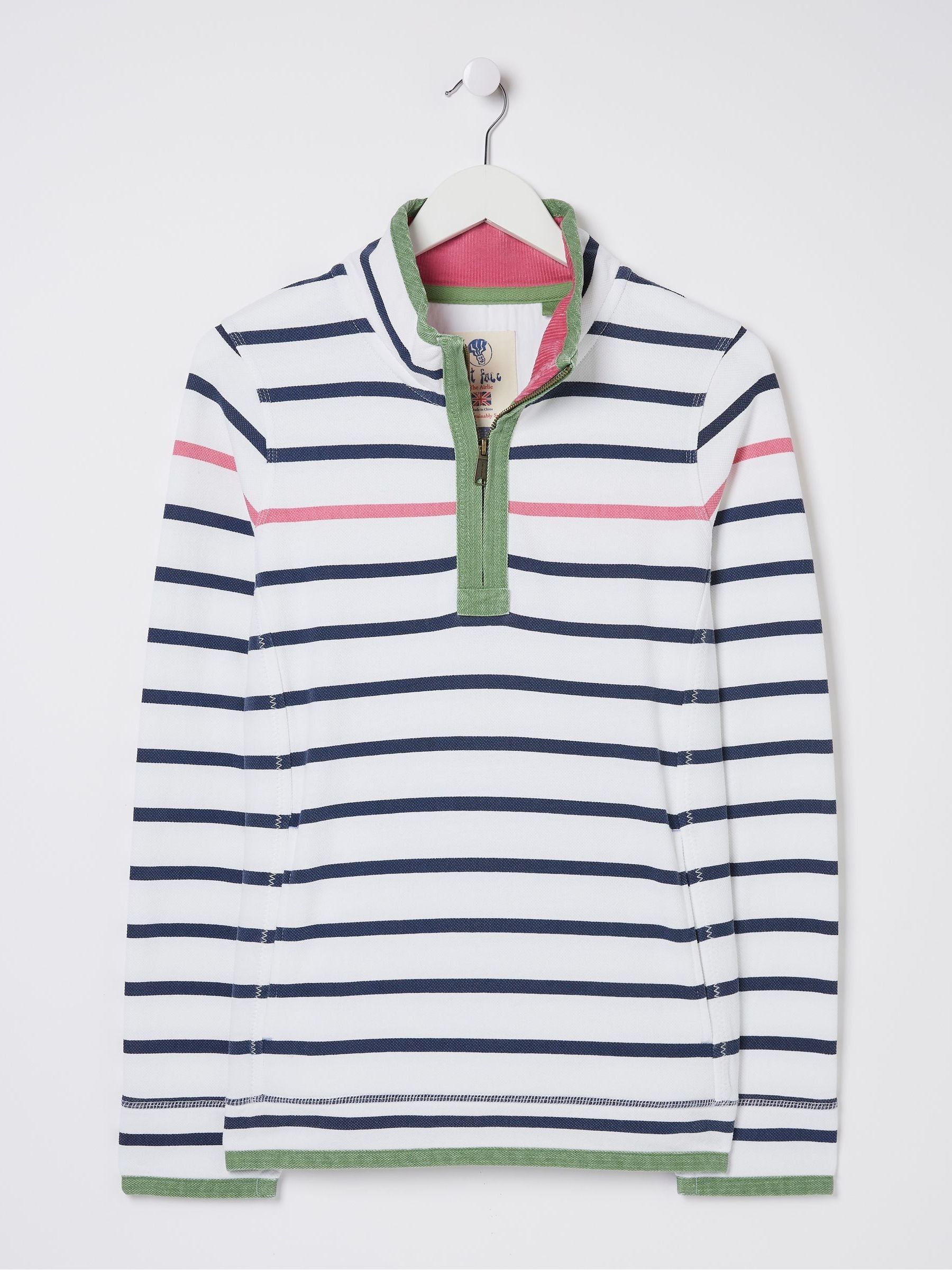 Airlie White Breton Stripe Sweatshirt - Image 6 of 6