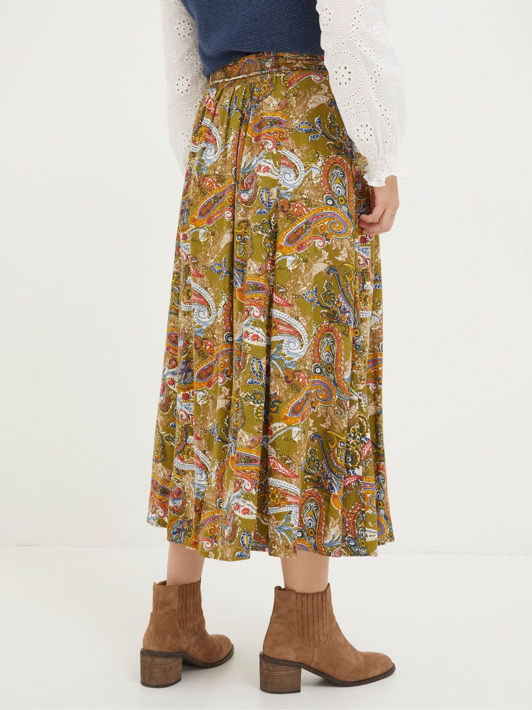 Amelie Green Prairie Paisley Midi Skirt - Image 3 of 6
