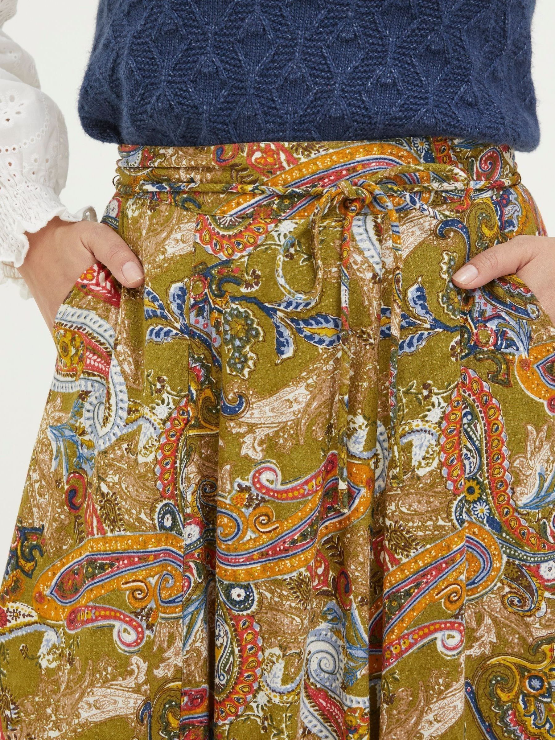 Amelie Green Prairie Paisley Midi Skirt - Image 5 of 6
