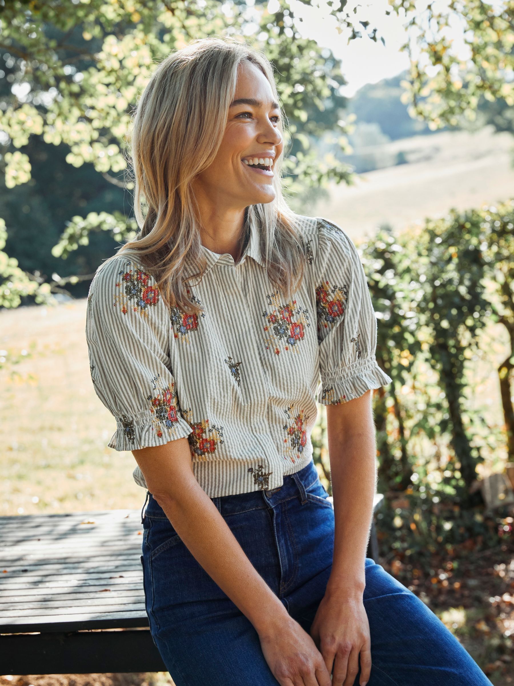 Natural Embroidered Shirt - Image 1 of 6