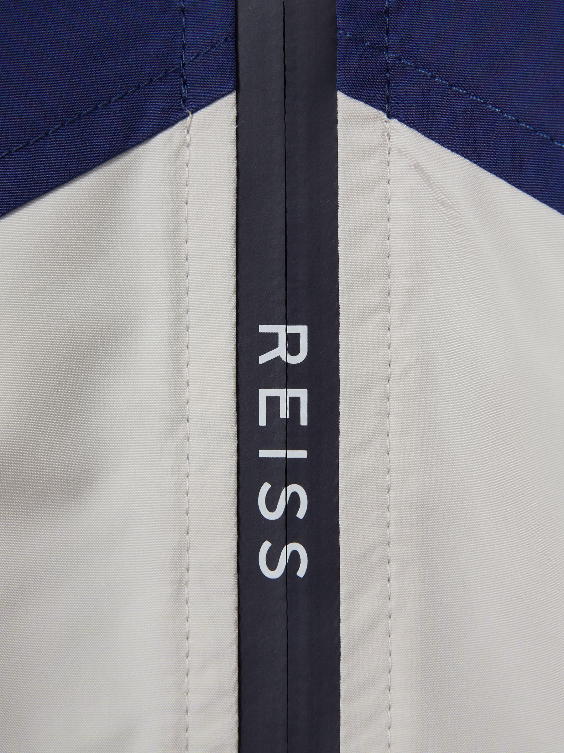 9-13 yrs Colourblock Hooded Coat in Stone/Blue/Tobacco - Image 3 of 3