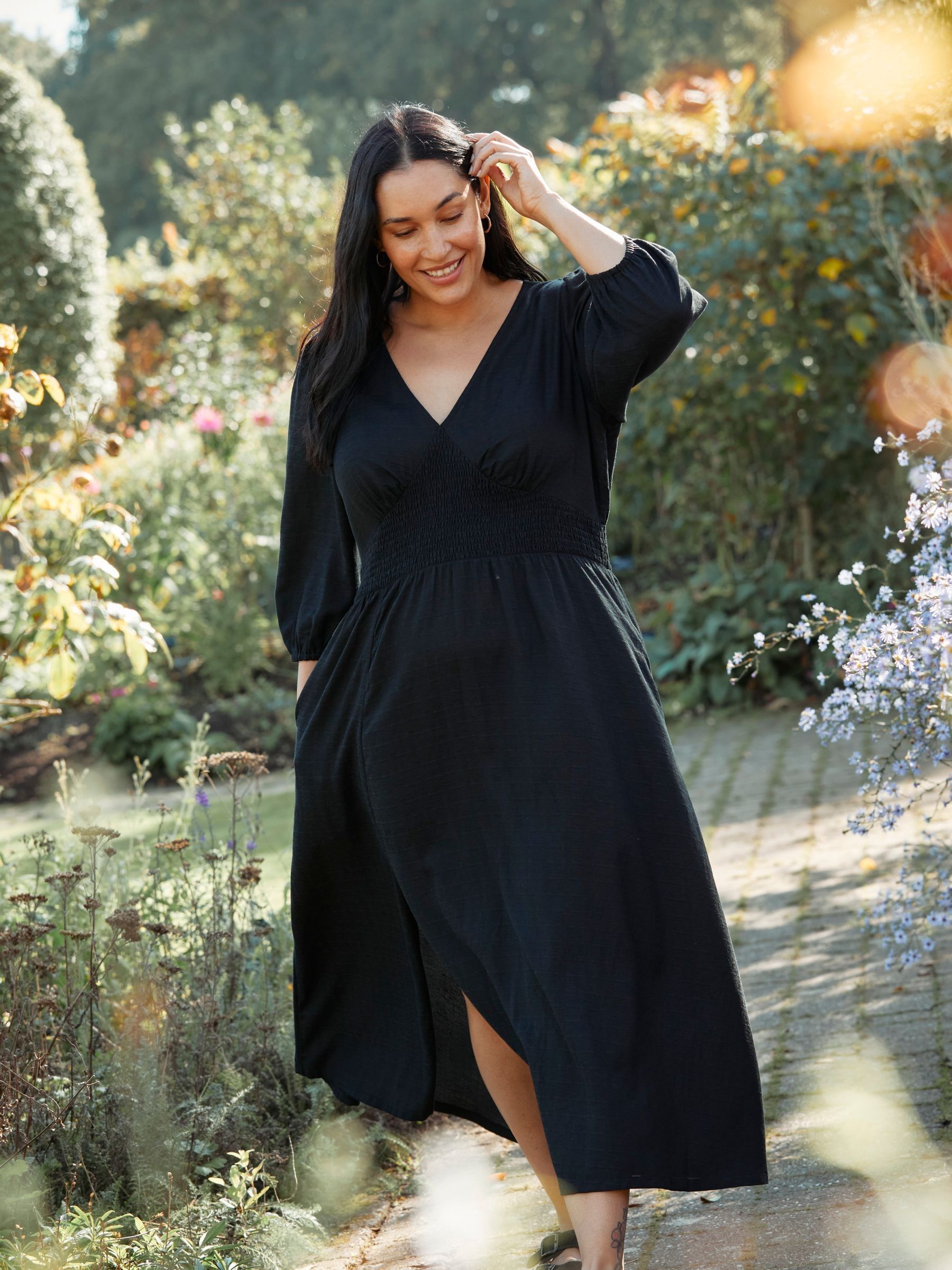 Black Rene Midi Dress | FatFace
