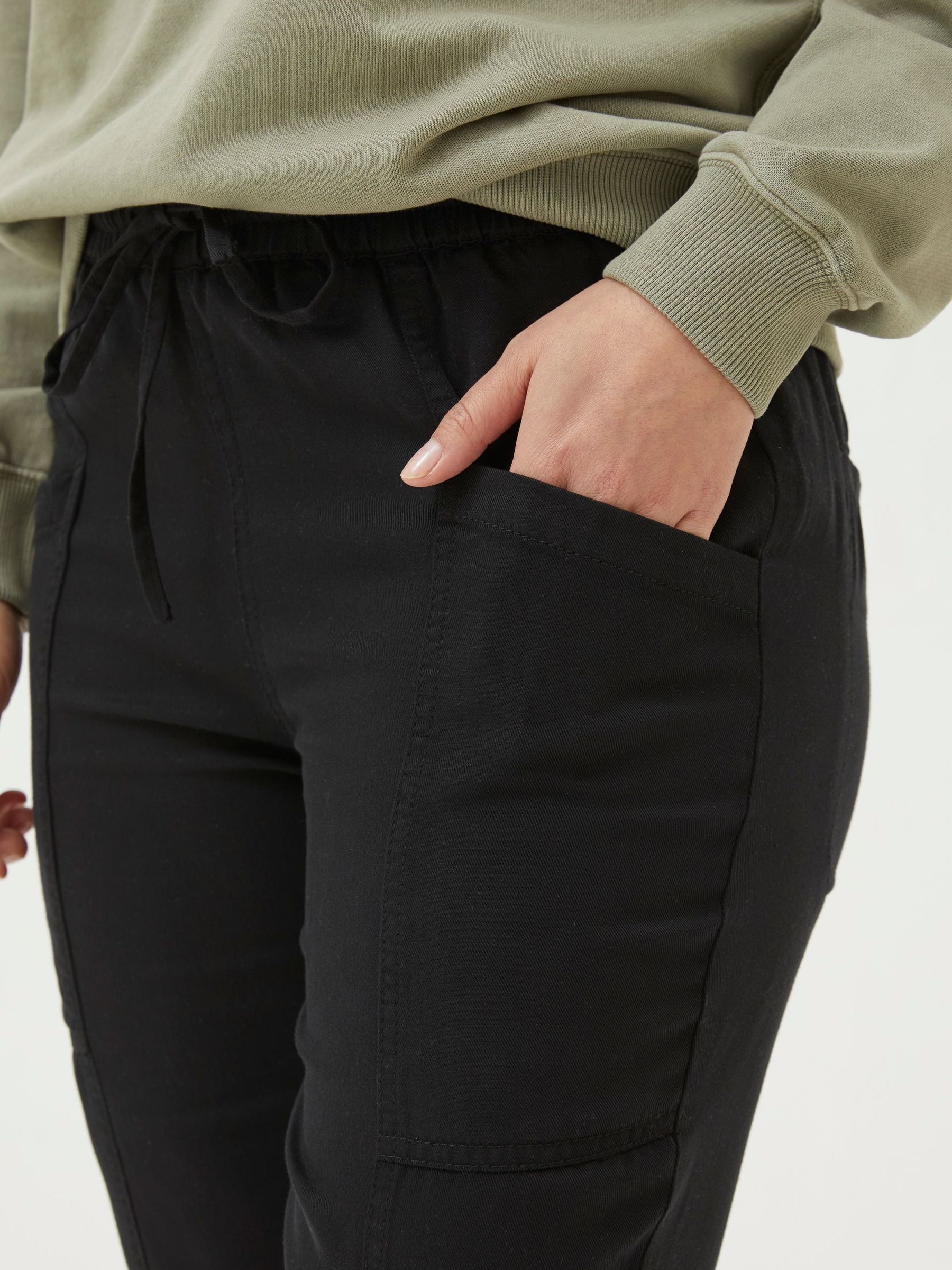 Lyme Black Cargo Cuffed Joggers - Image 5 of 6