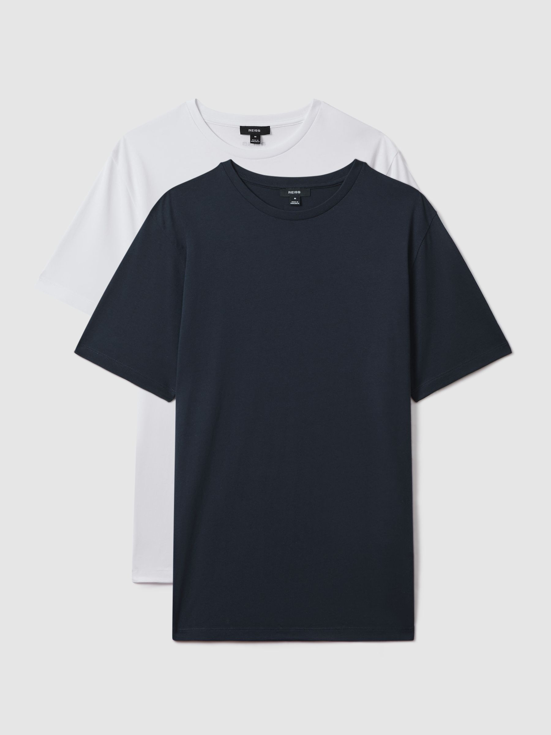 Pack of Two Crew-Neck T-Shirts in Navy/White - Image 1 of 6