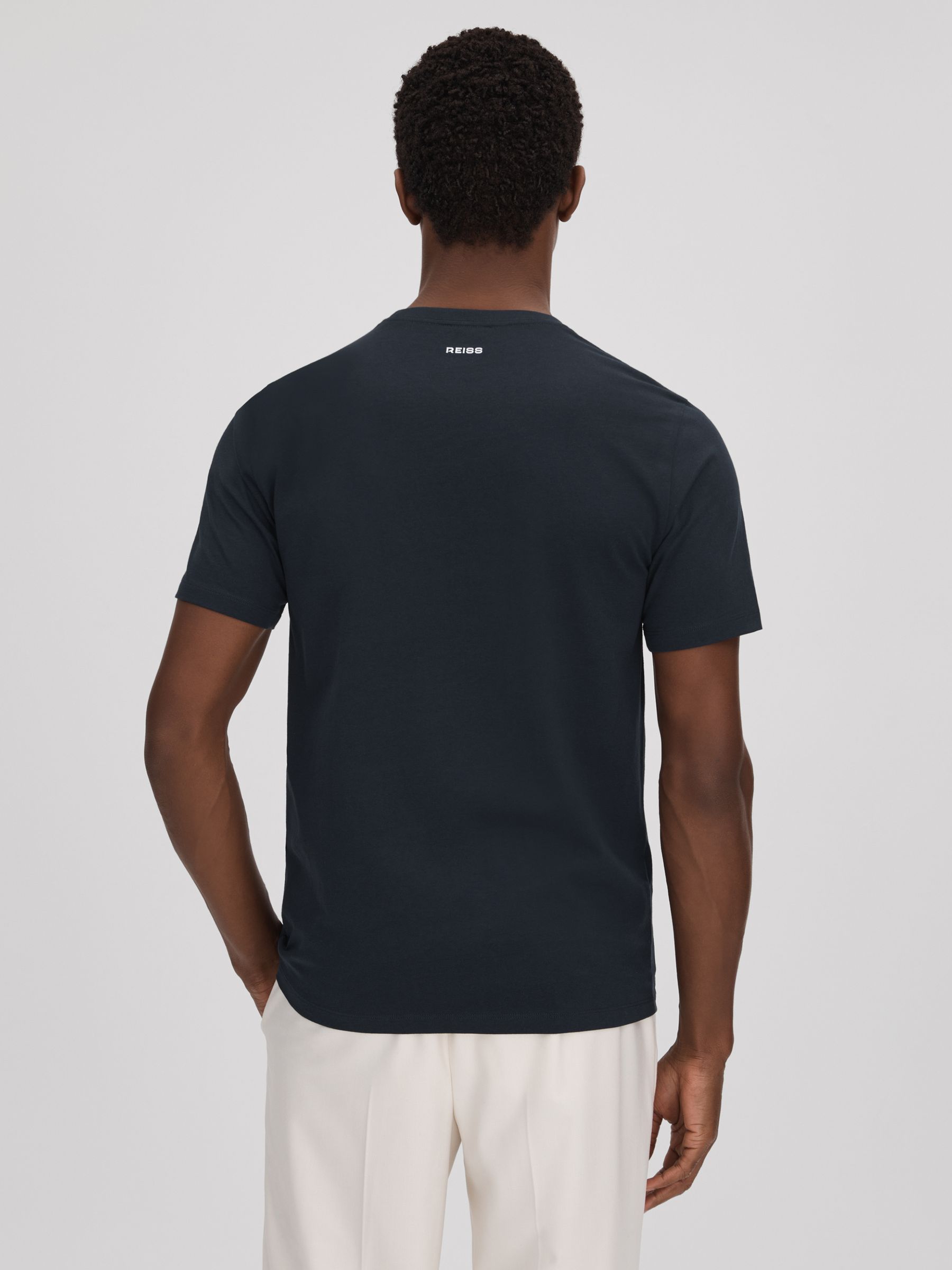 Pack of Two Crew-Neck T-Shirts in Navy/White - Image 3 of 6