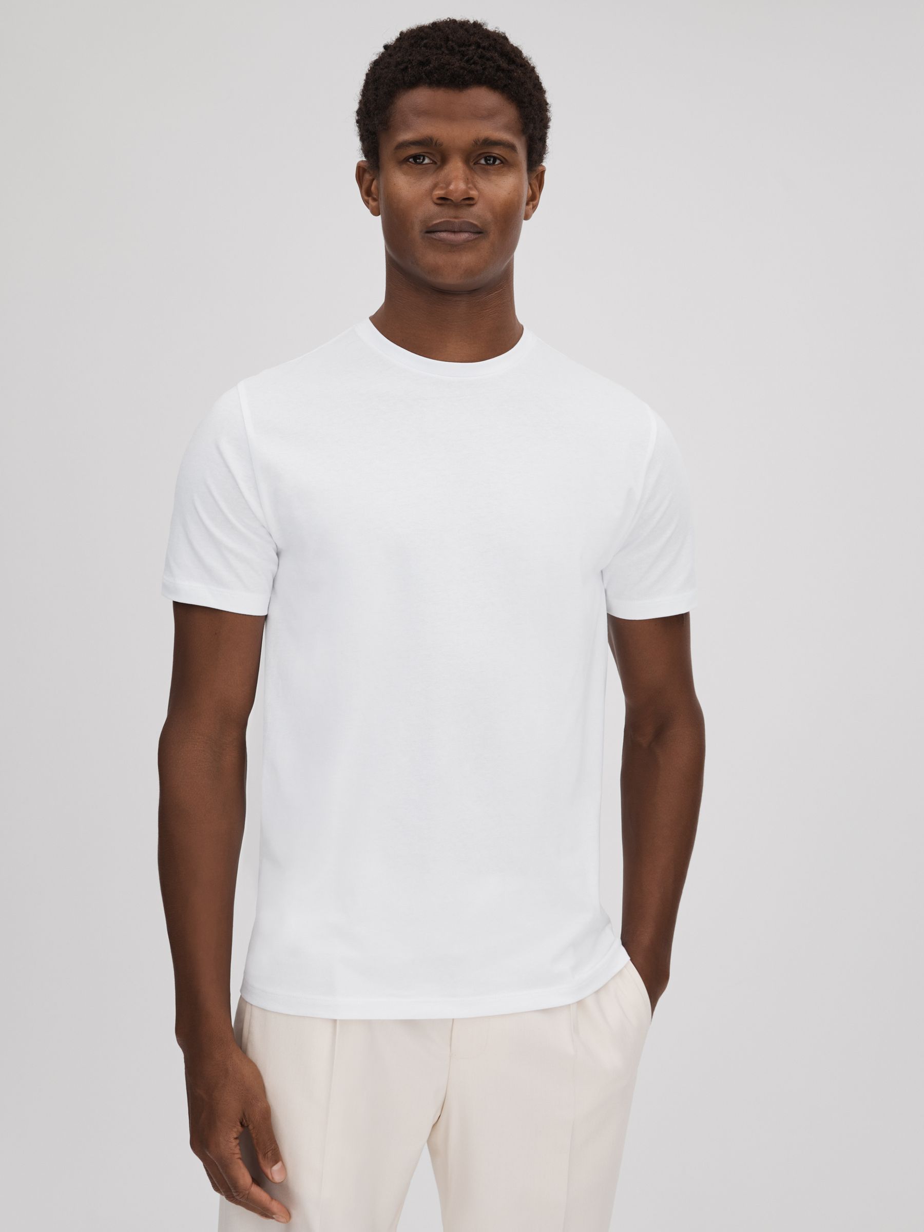 Pack of Two Crew-Neck T-Shirts in Navy/White - Image 4 of 6