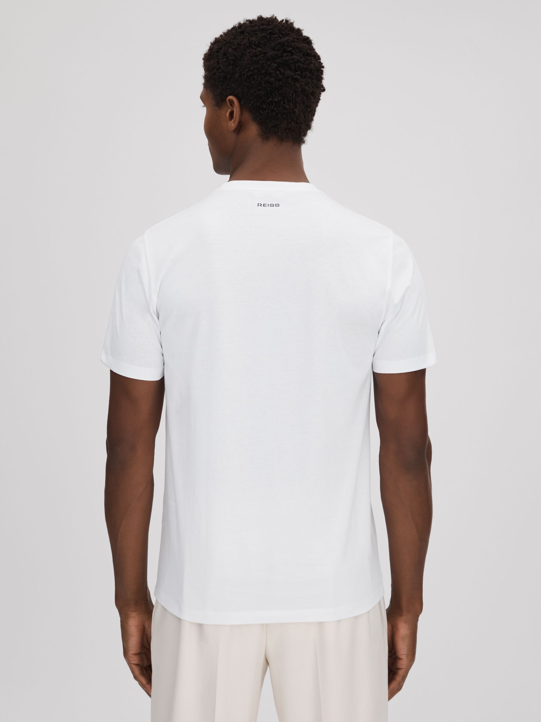Pack of Two Crew-Neck T-Shirts in Navy/White - Image 5 of 6