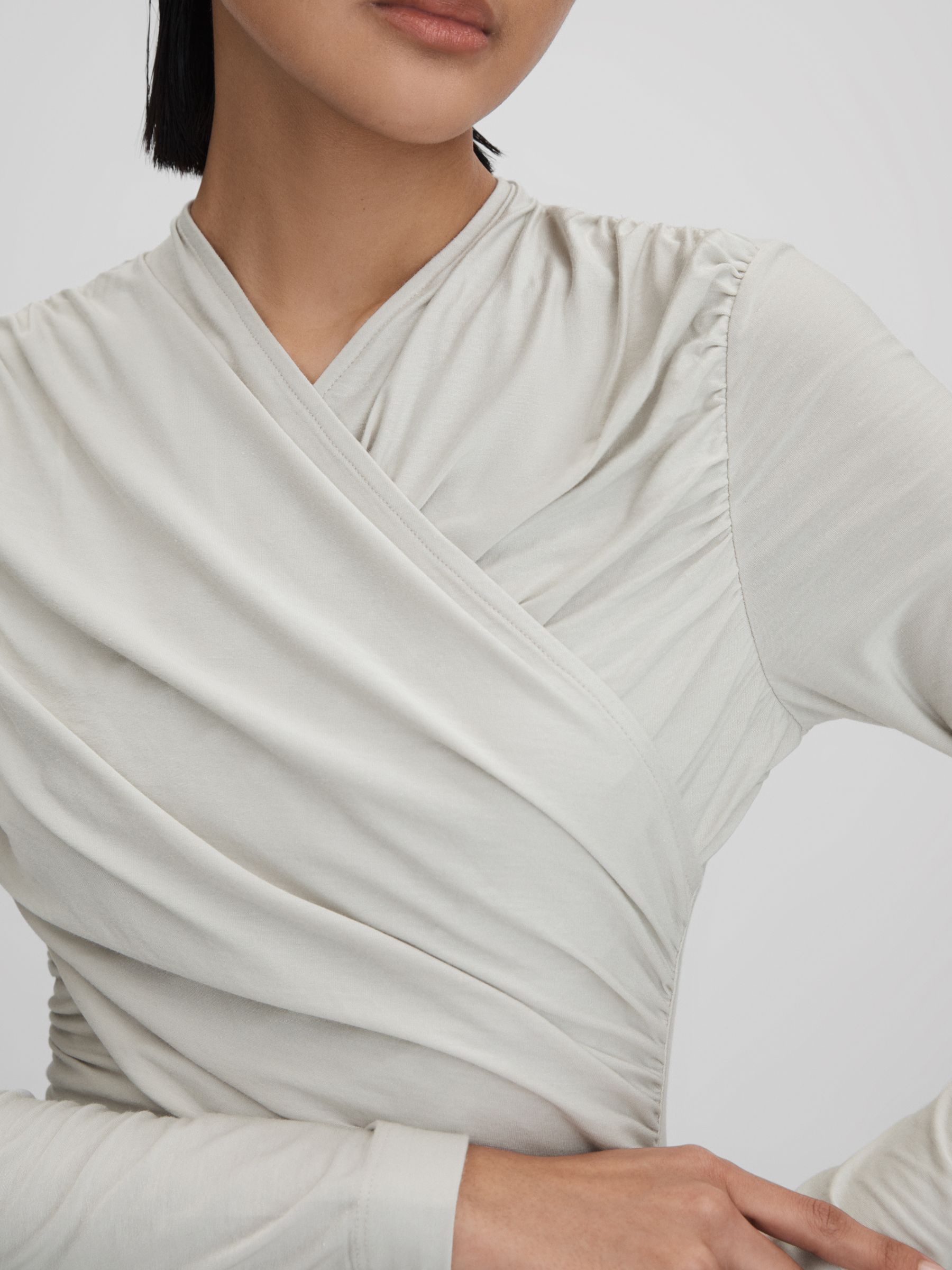 Wrap Front Top in Mint - Image 4 of 7